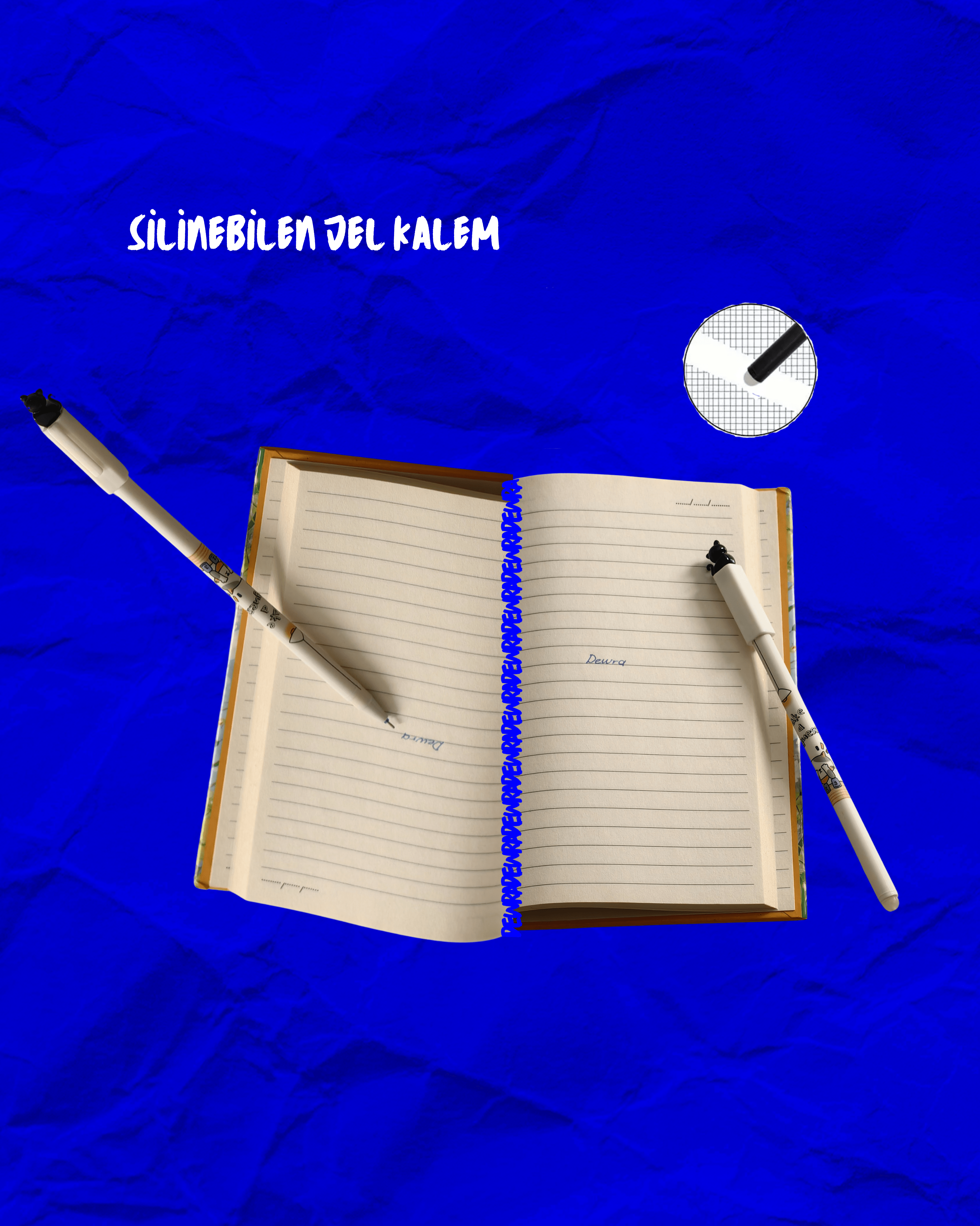 Kedili Silinebilir Jel Kalem