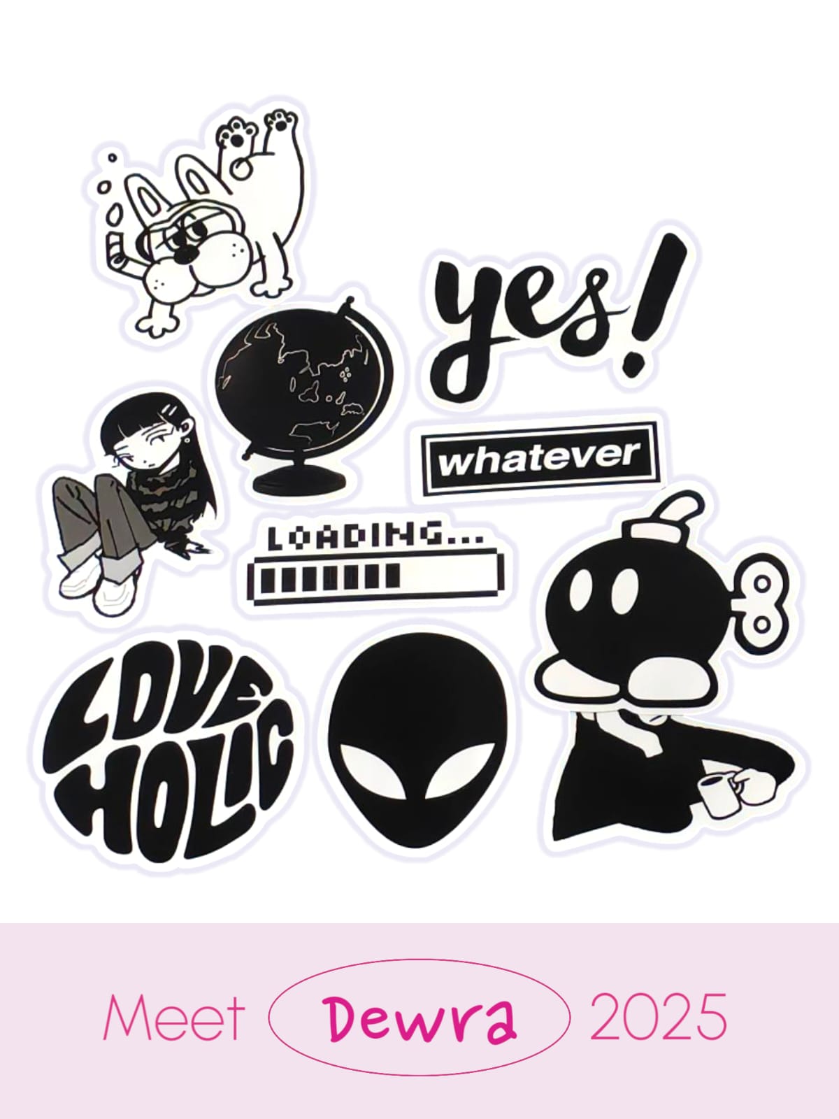 DEKORATİF B&W STİCKER 4.0