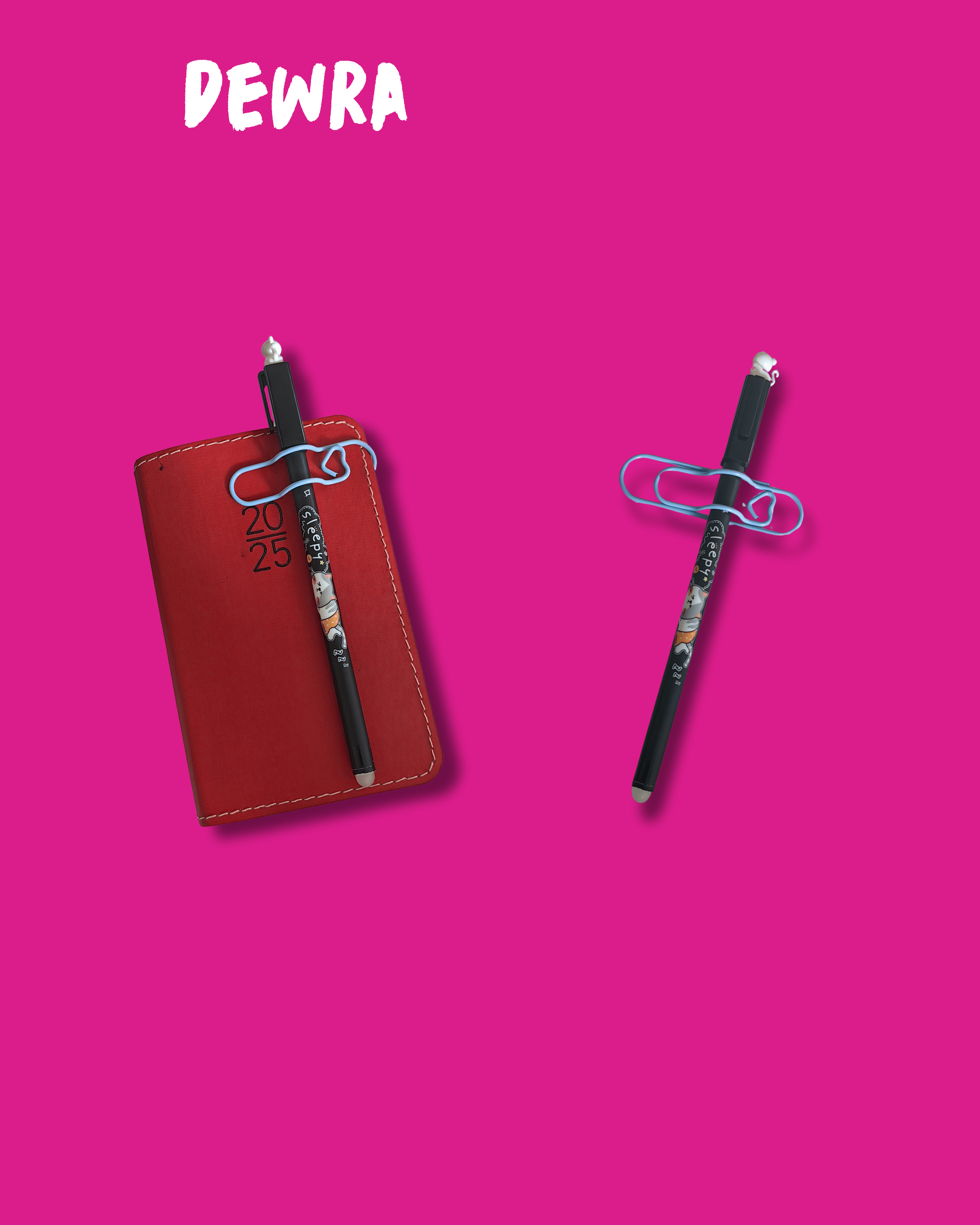 Kalp Detaylı Büyük Boy Planner Ataç