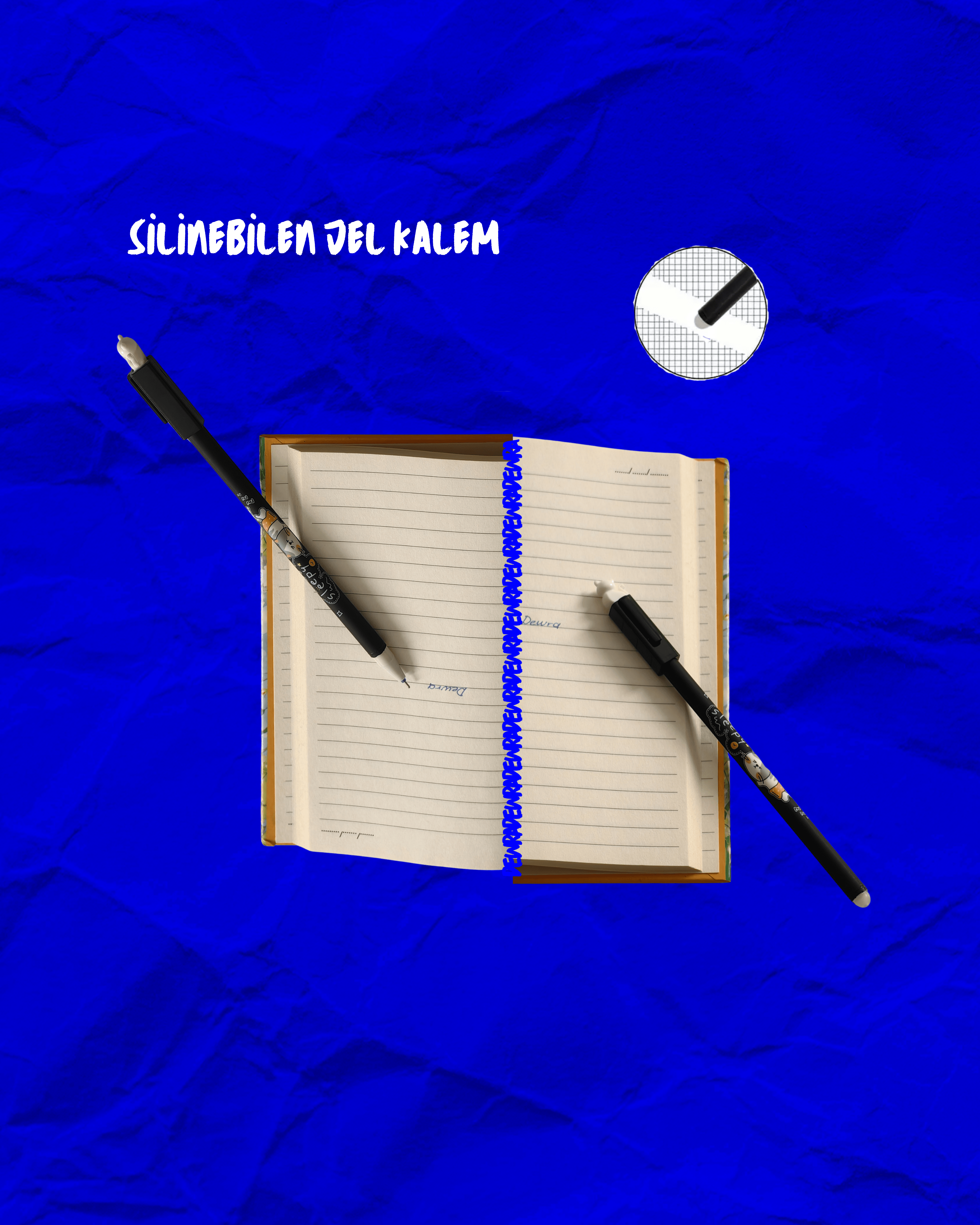 Kedili Silinebilir Jel Kalem