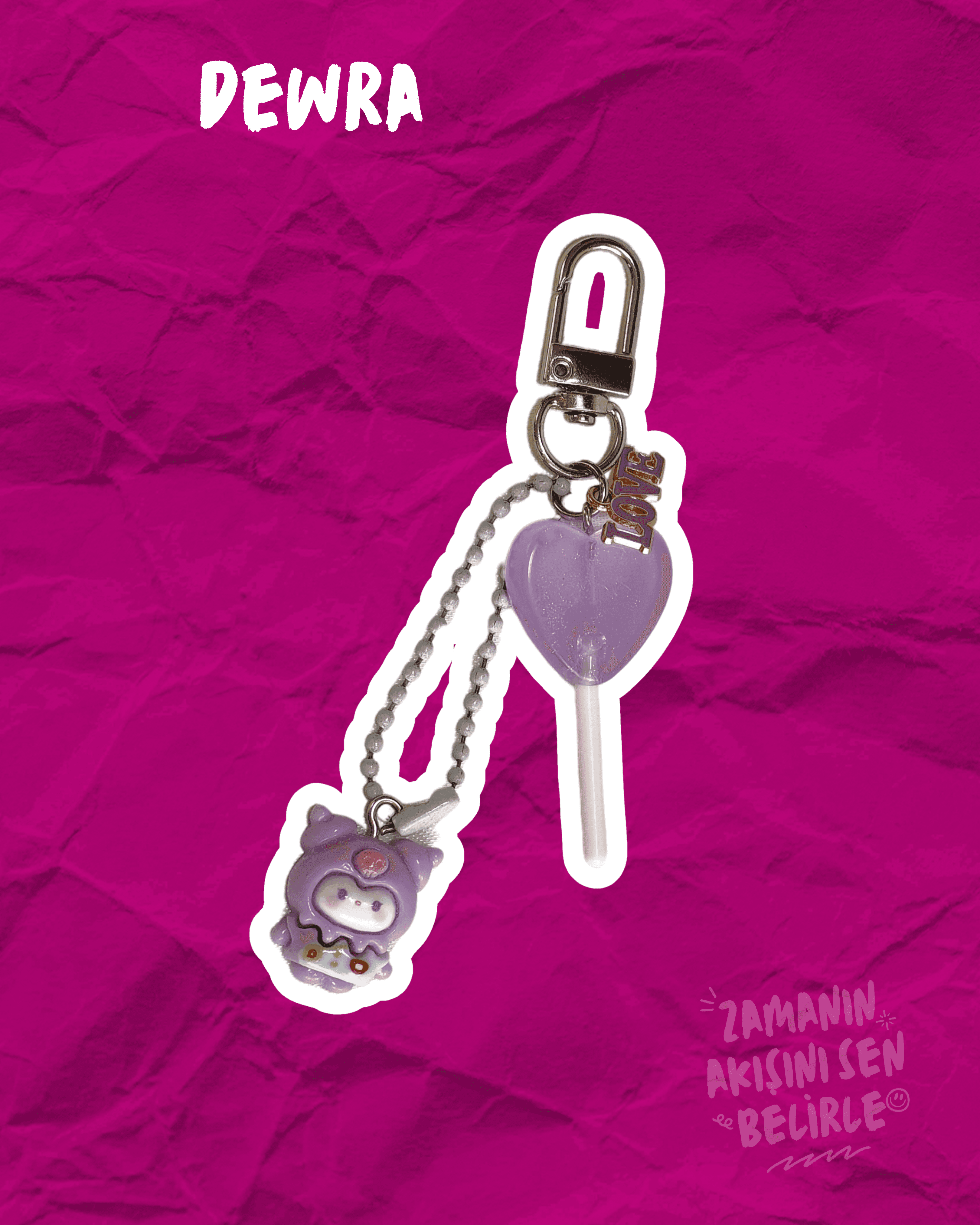 Mor Kalpli Şeker Charm