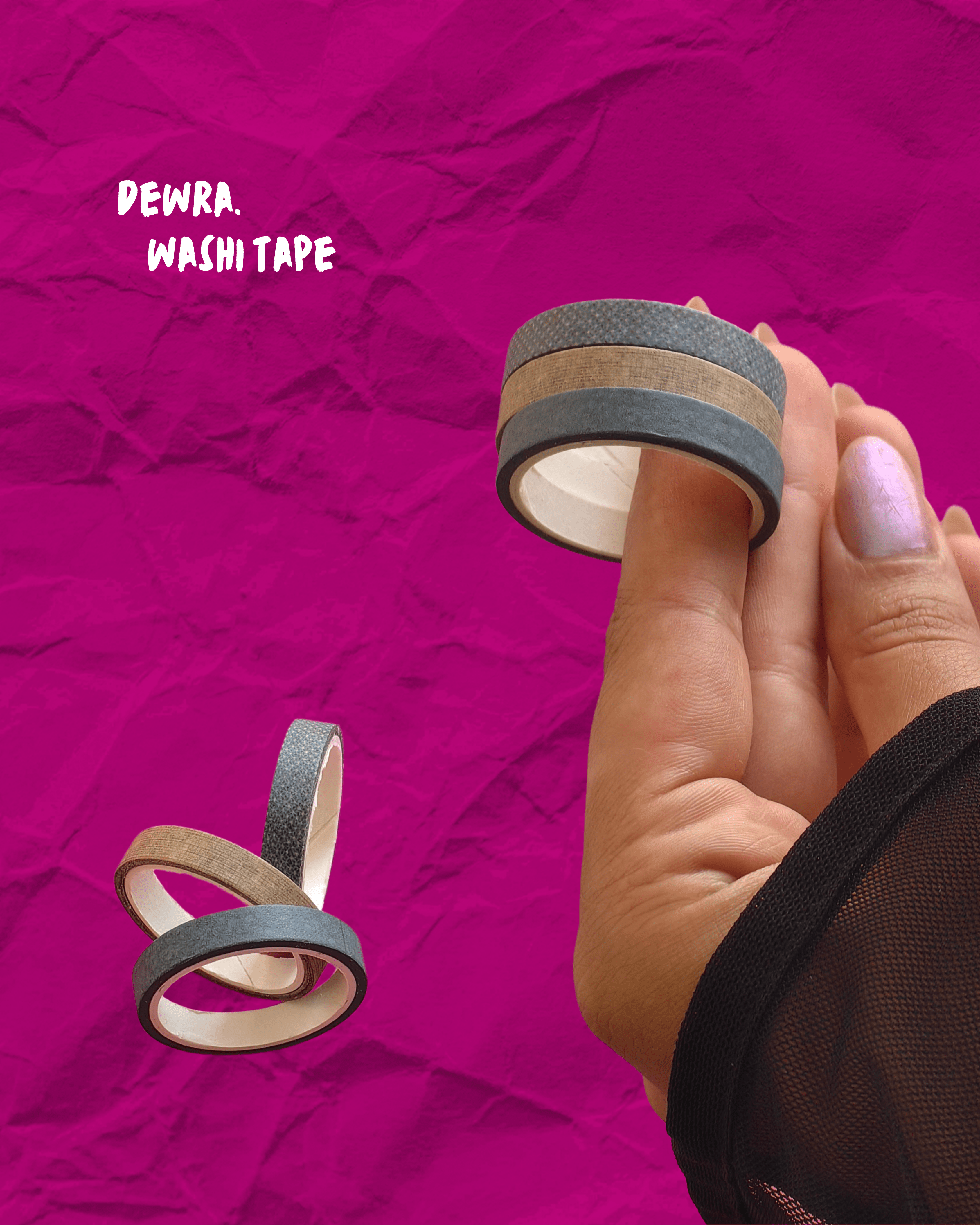 Vintage Derinlik – Lacivert & Kahverengi Washi Tape 3'lü Set