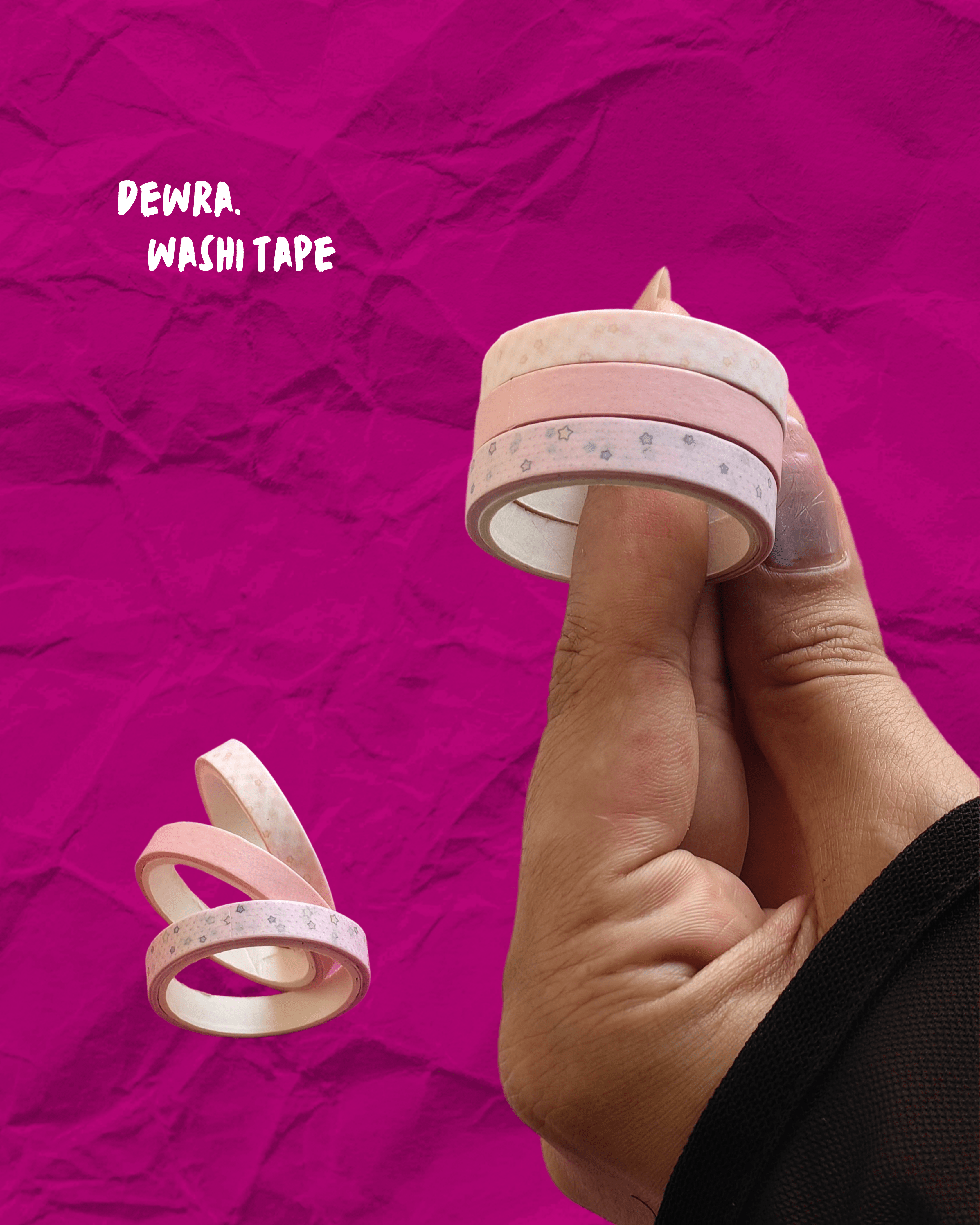 Pinky Promise – 3’lü Pembe Yıldızlı Washi Tape Seti