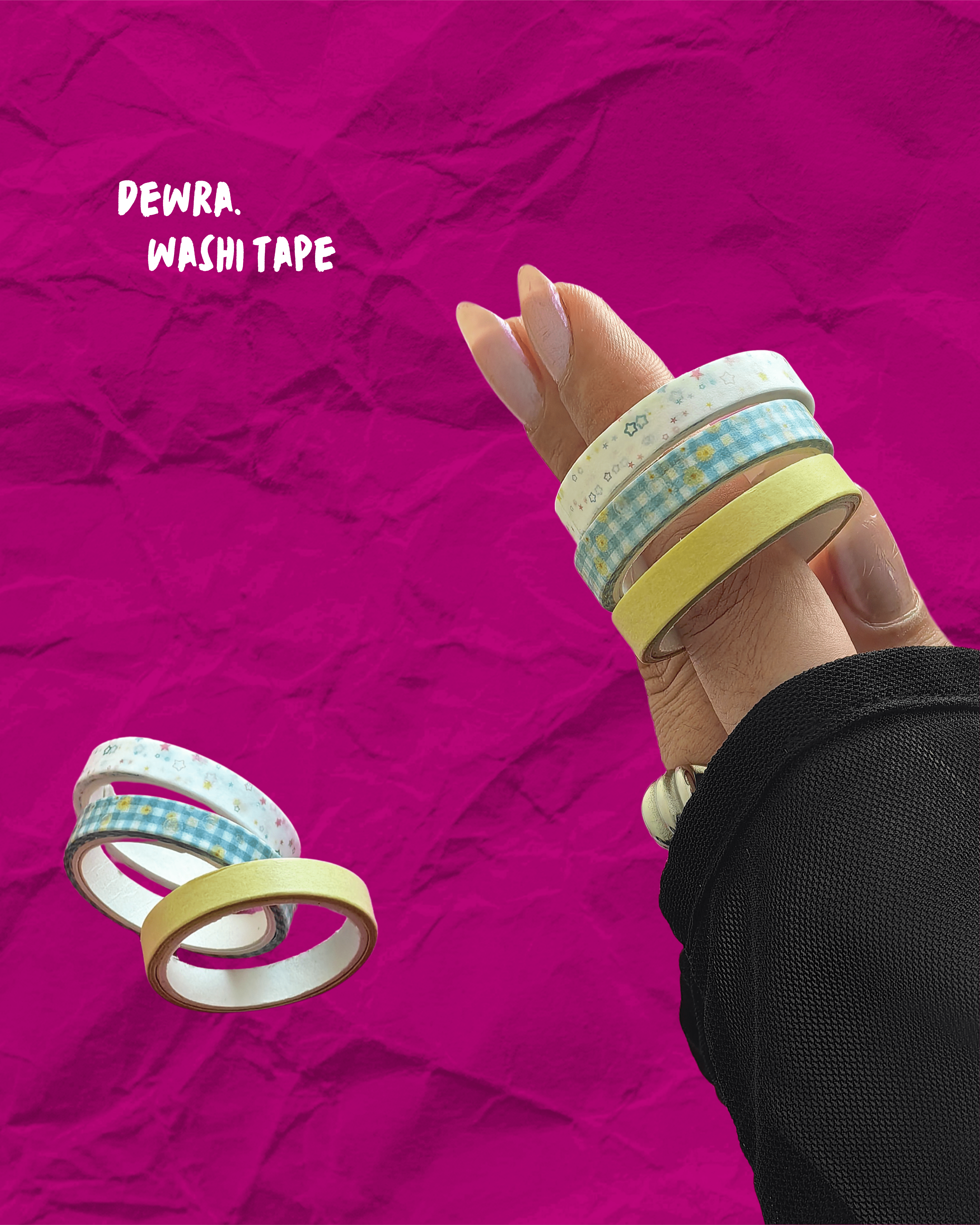 Sunny Vibes – 3’lü Sarı & Mavi Washi Tape Seti