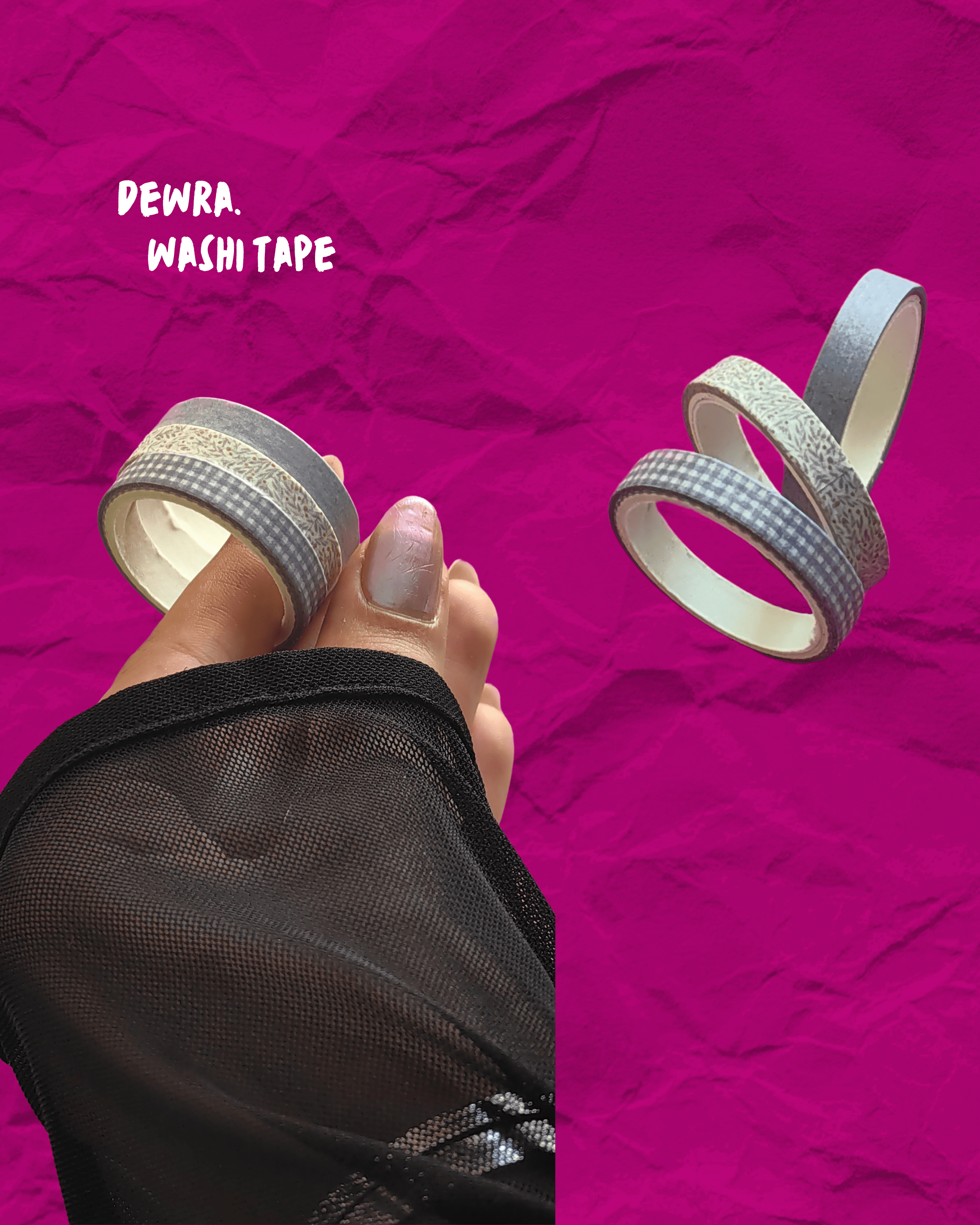 Lavender Picnic – 3’lü Lila Gingham Washi Tape Seti