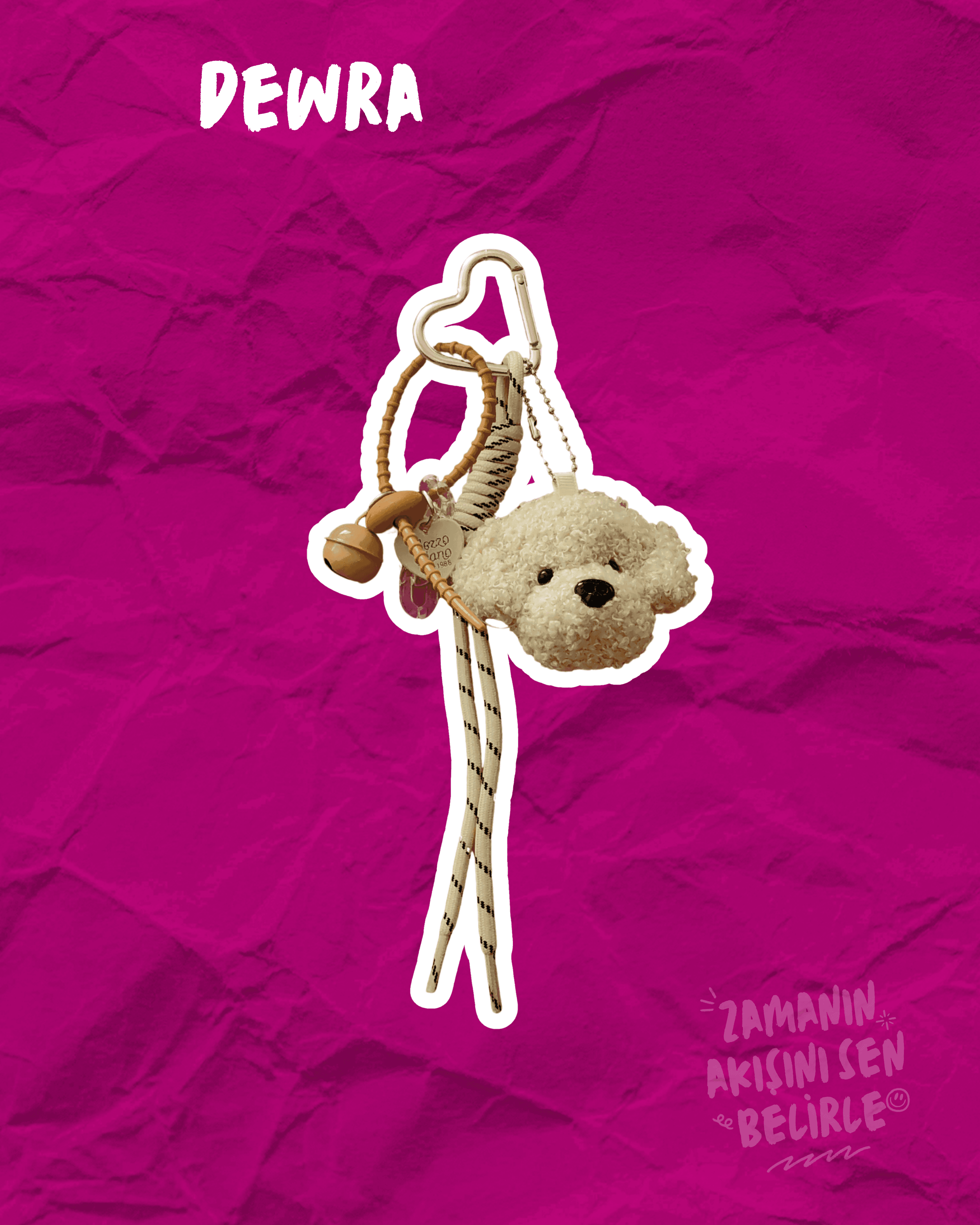 Bej Peluş Köpek Charm