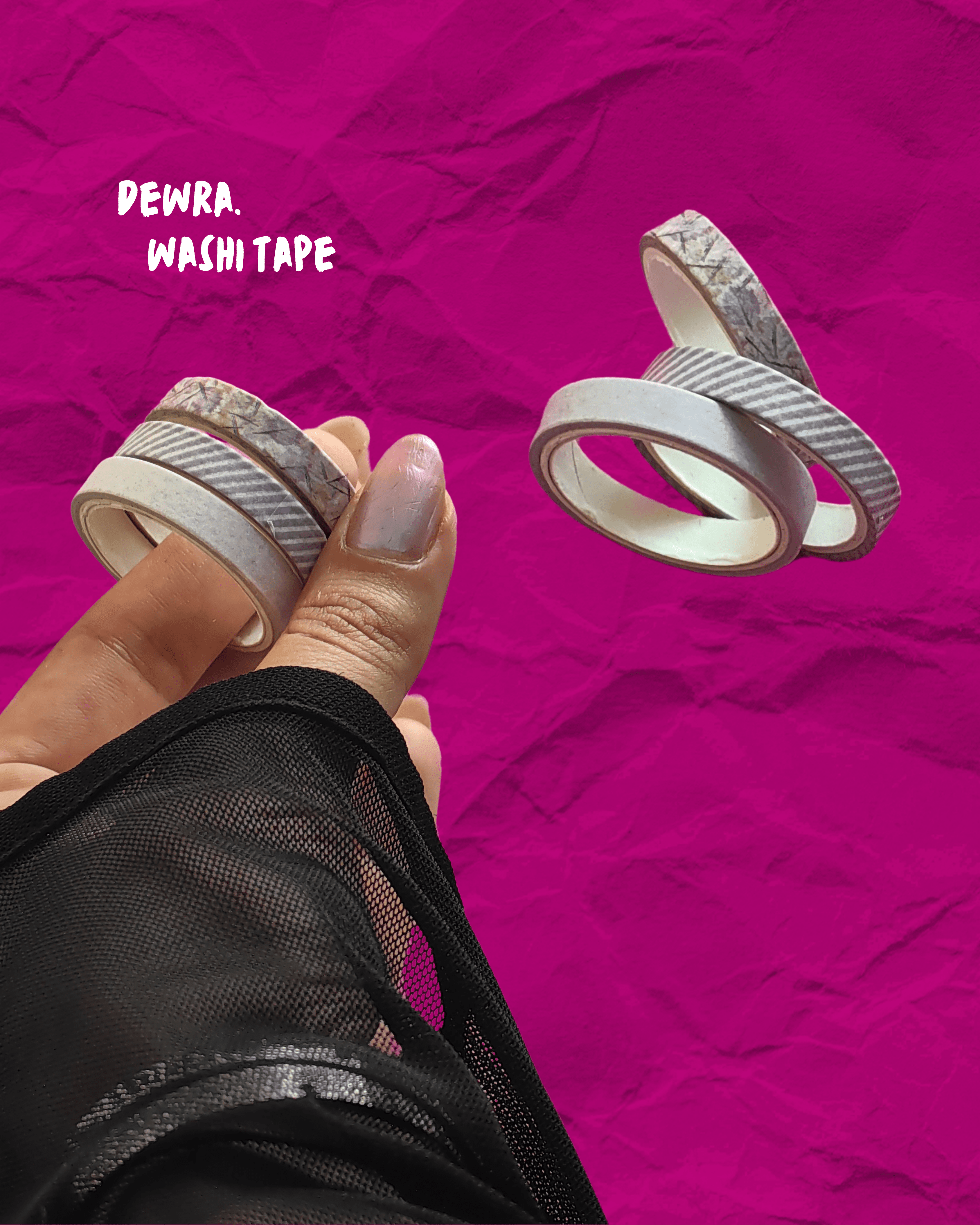 Mermer Rüzgarı – Doğal Dokulu Washi Tape Seti (3’lü)