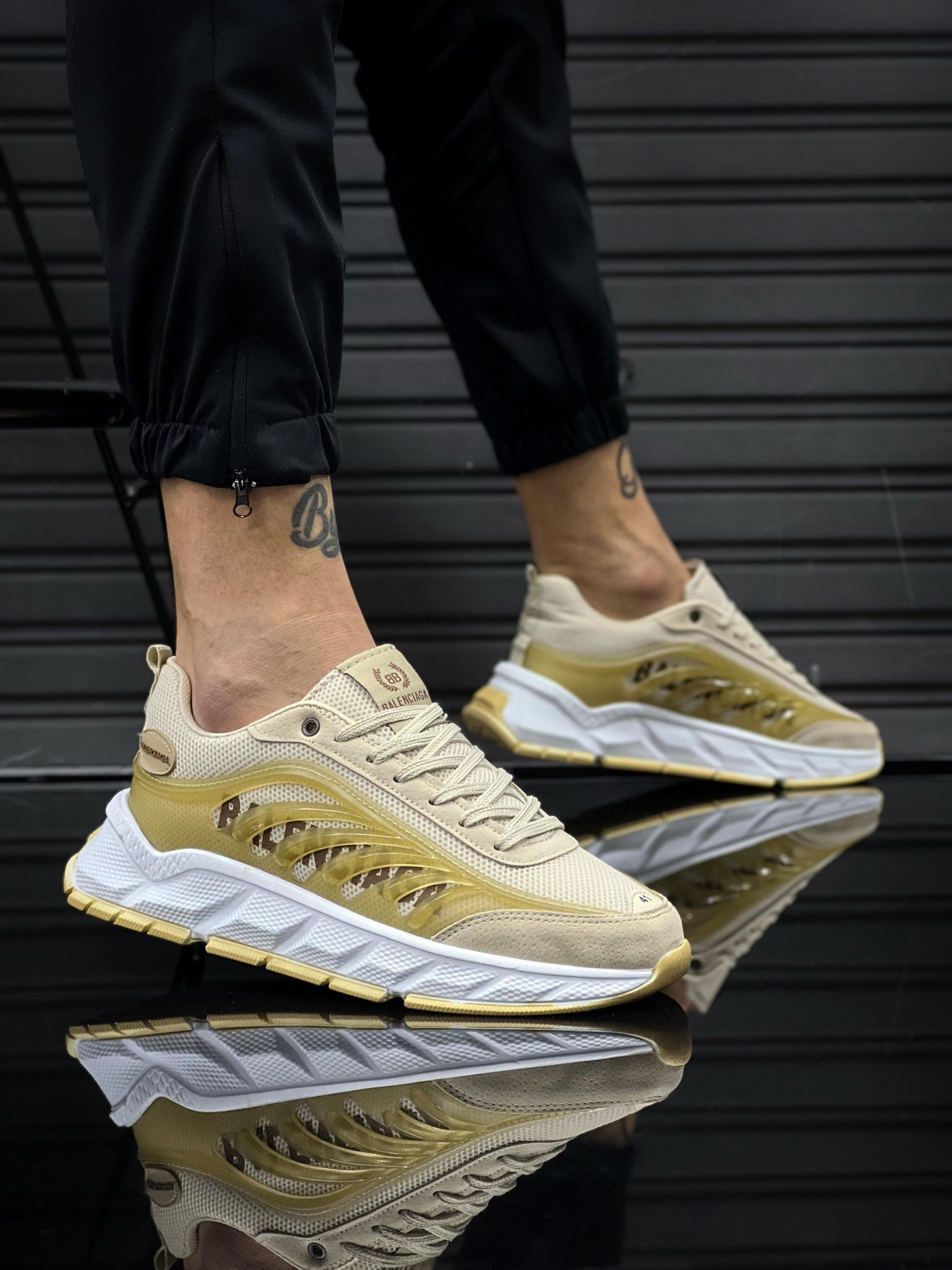 Balenciaga Track  - Gold Beyaz