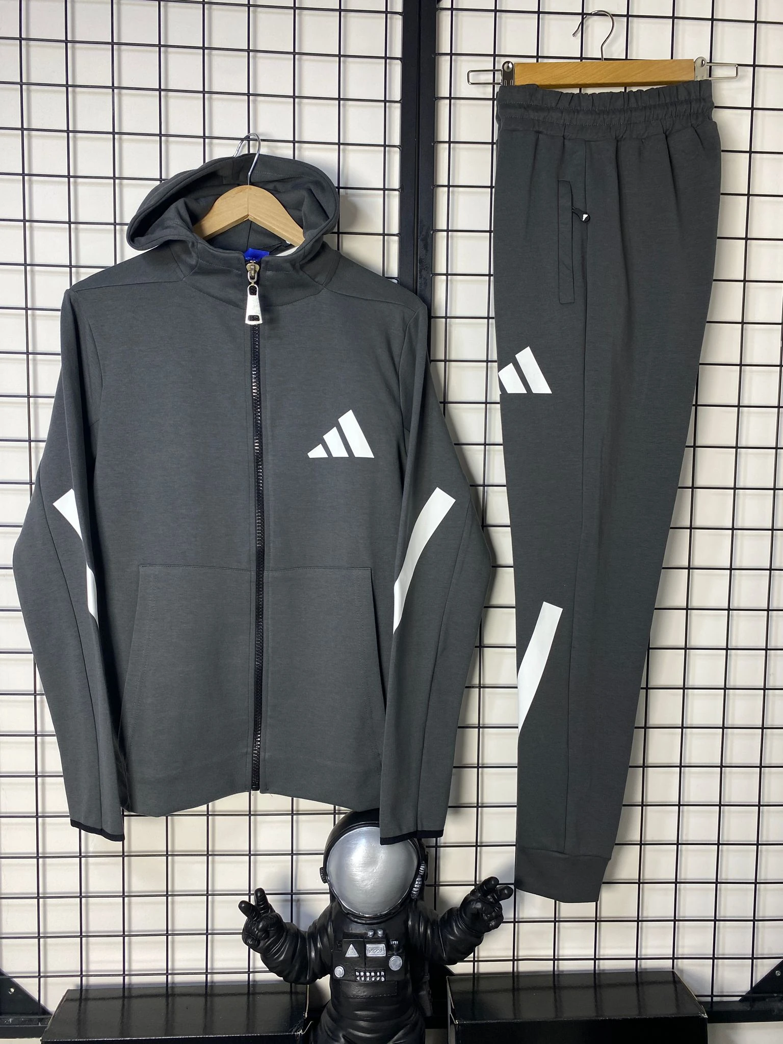 Adidas Z.N.E Double Face Eşofman Takımı - Füme