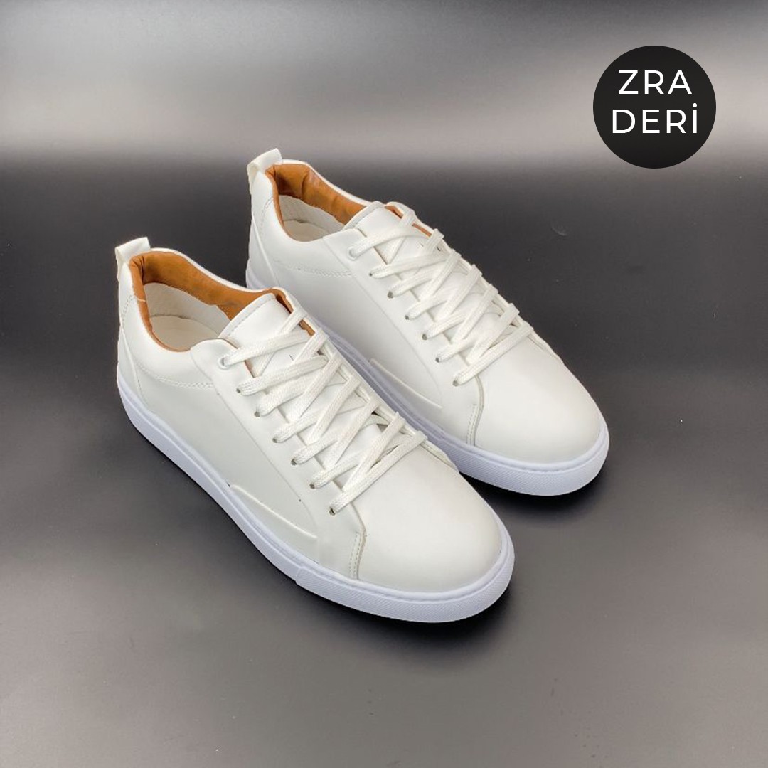 ZARA DERİ BASIC SNEAKERS - Beyaz