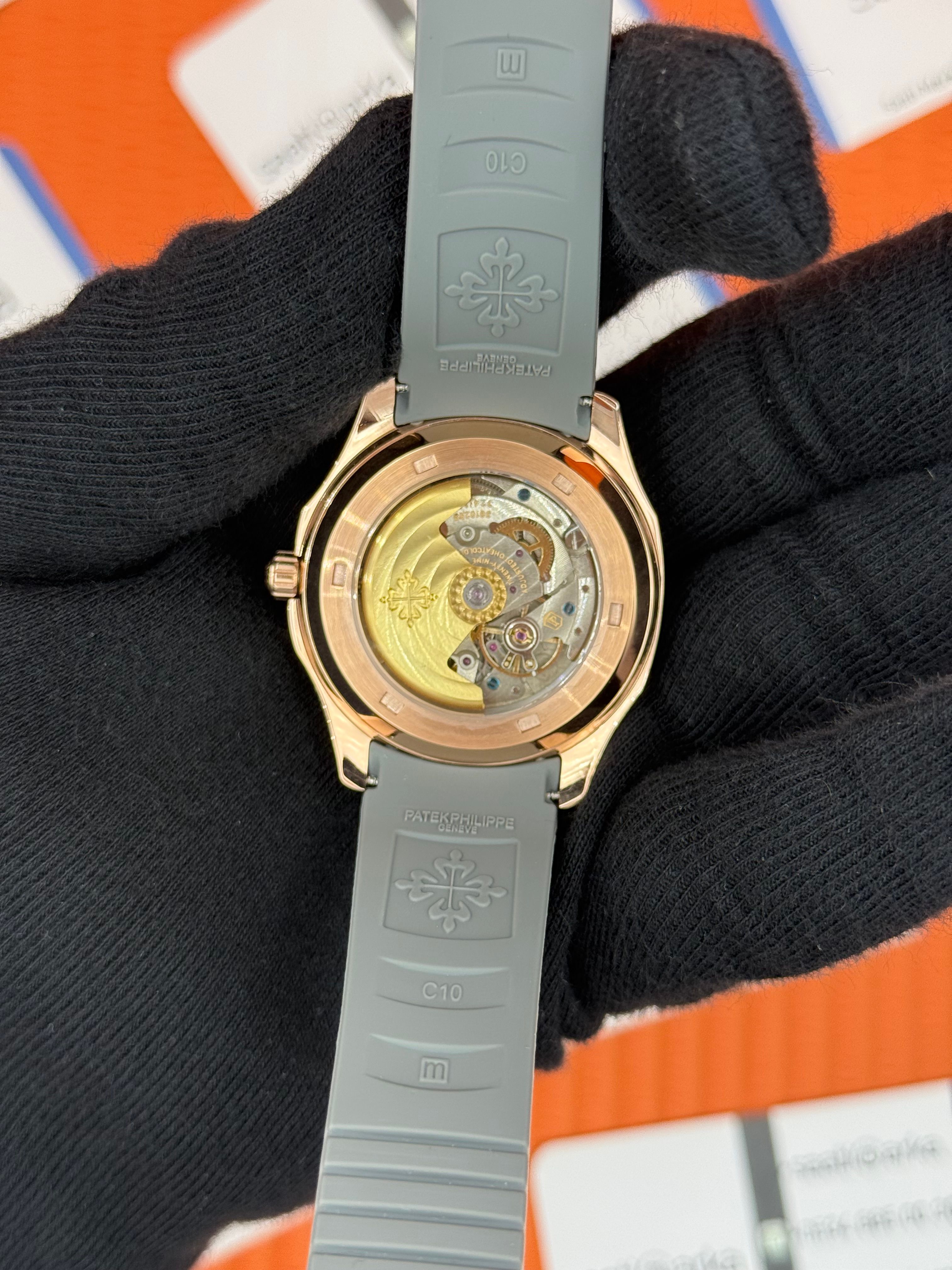 PATEK PHILIPPE AQUANAUT GRİ KAUÇUK KORDON GRİ KADRAN ROSE KASA 