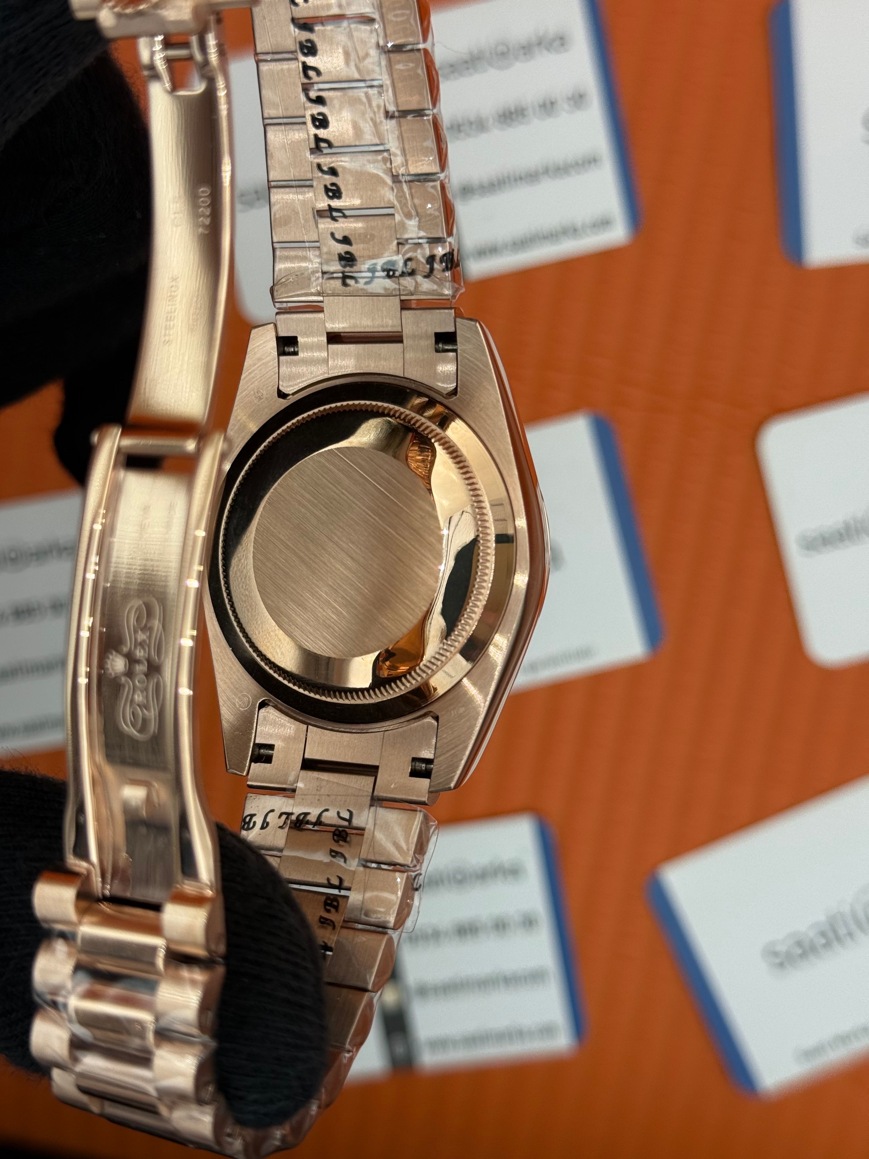 ROLEX Day Date roma rakamlı chocolate kadran rose kasa-kordon oyster