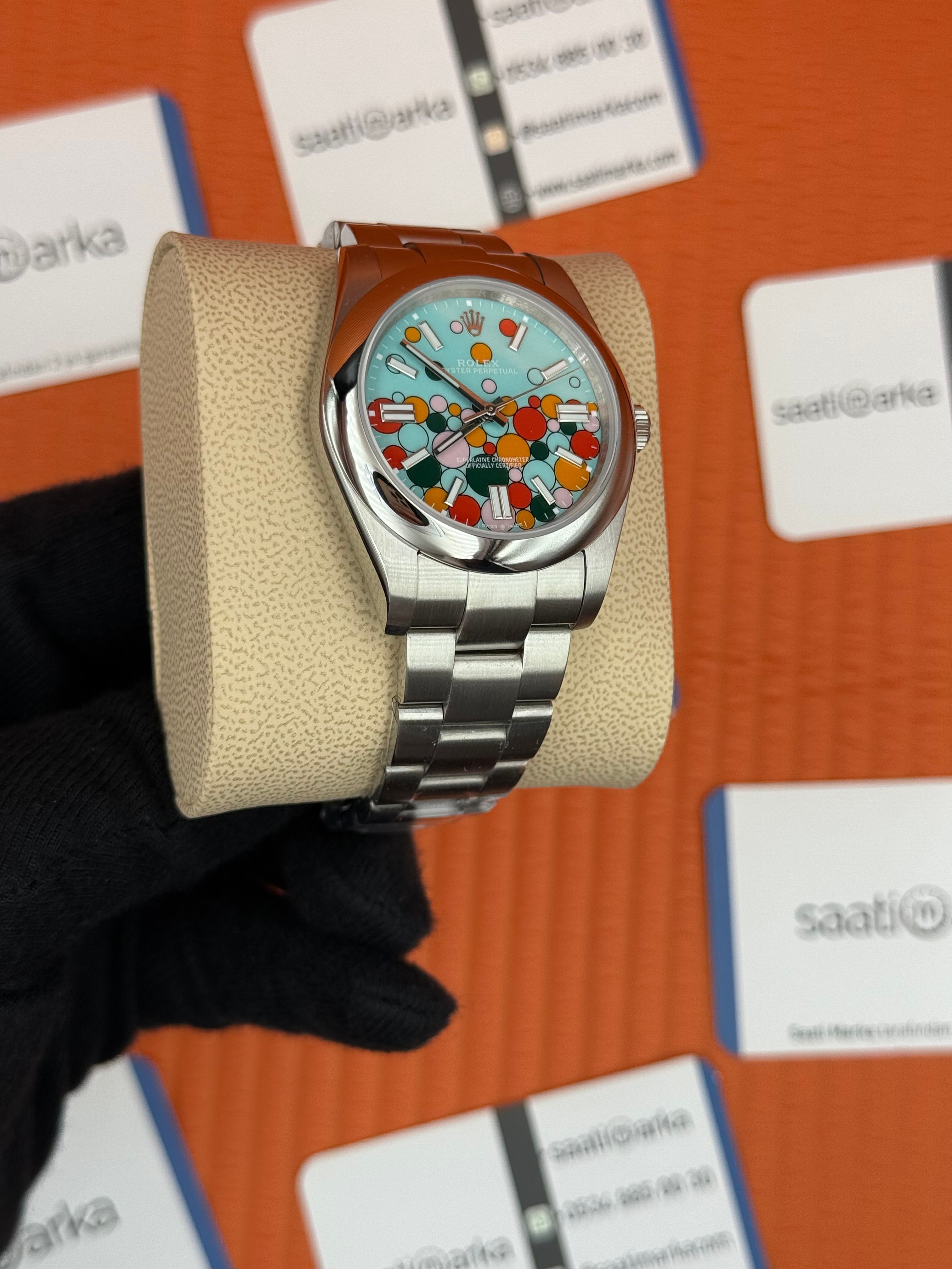 ROLEX OYSTER Perpetual celebration dial silver kasa-kordon