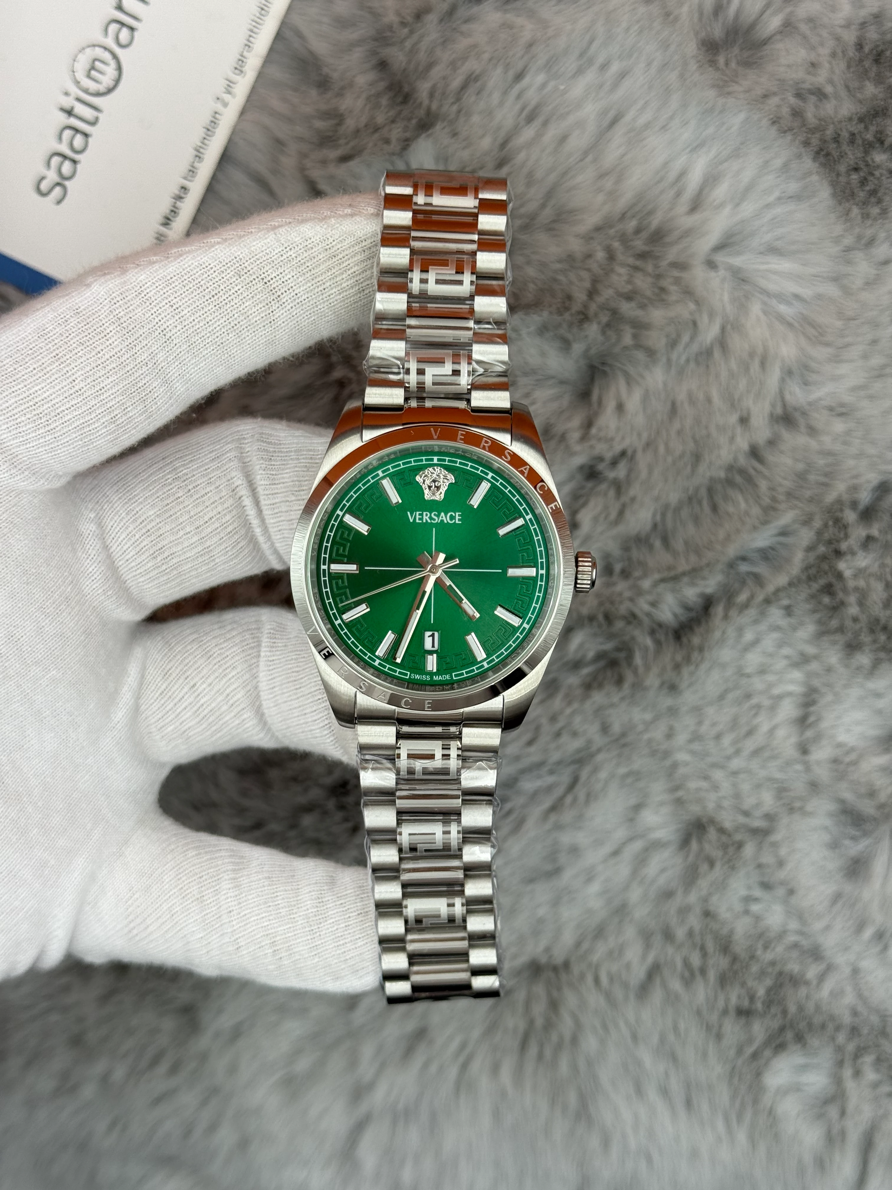 VERSACE 40MM YEŞİL KADRAN SİLVER KASA KORDON ERKEK KOL SAATİ