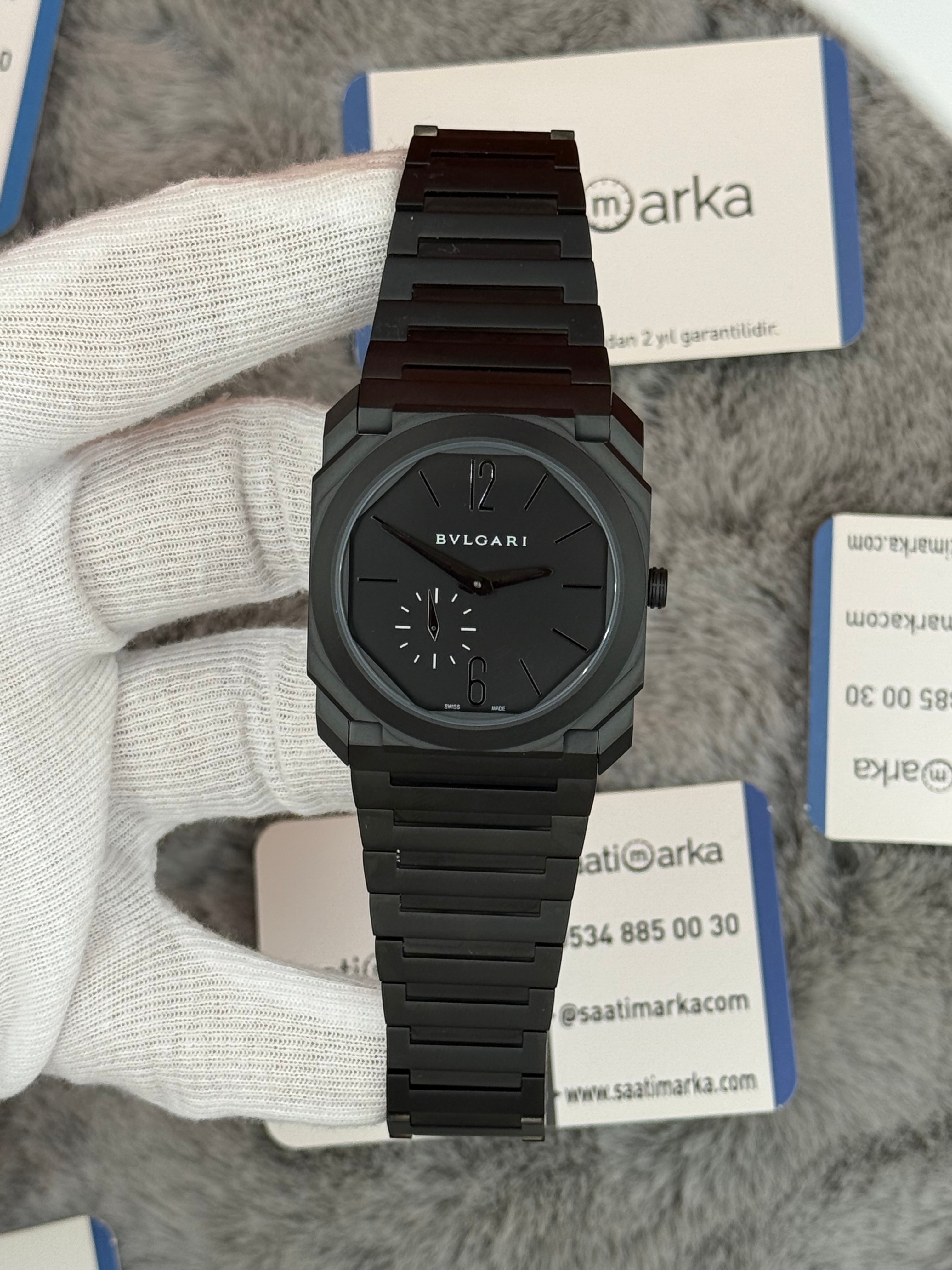 BVLGARİ octo 40mm dark black erkek kol saati