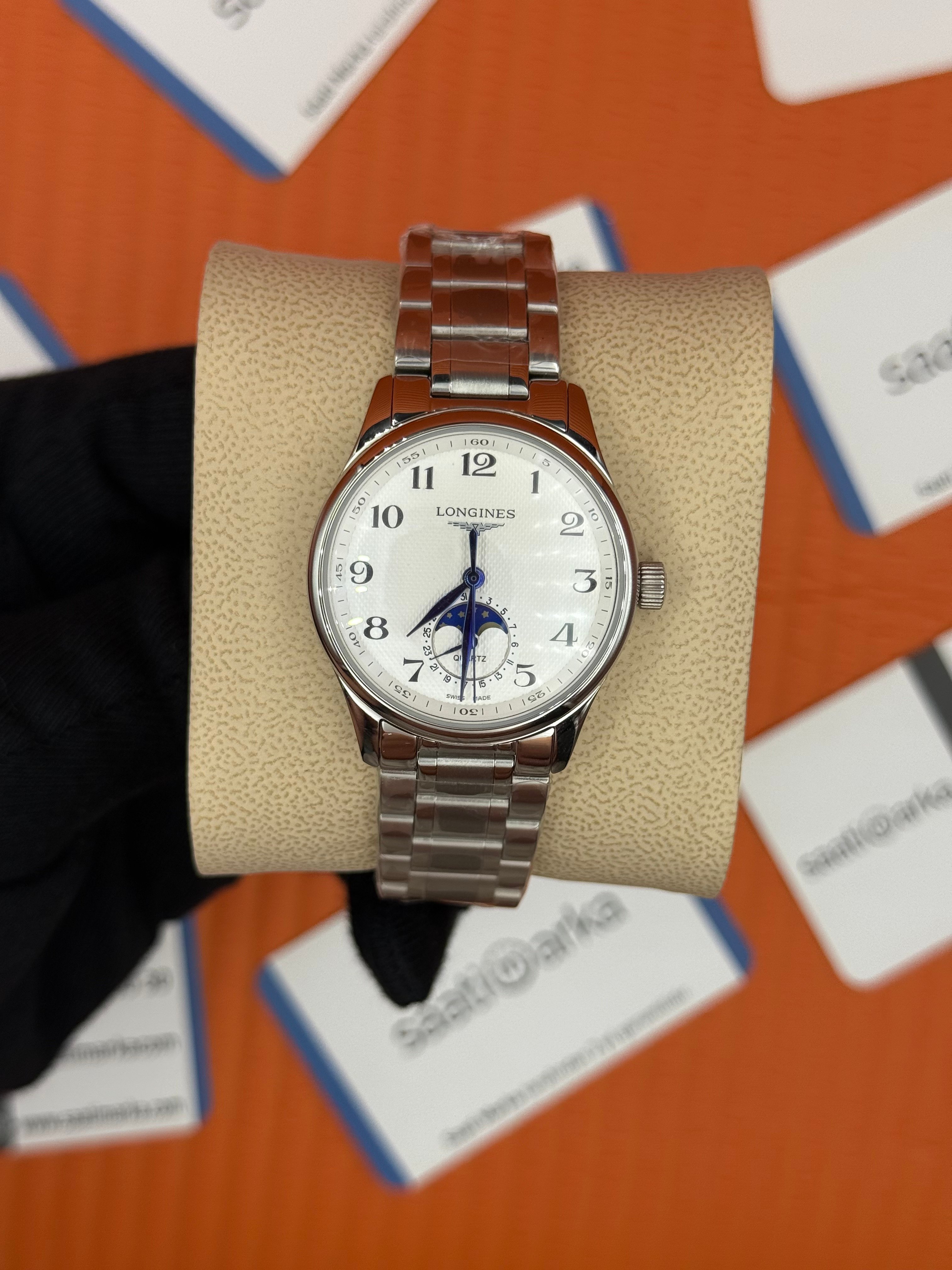 LONGINES beyaz kadran silver kasak kordon 34mm