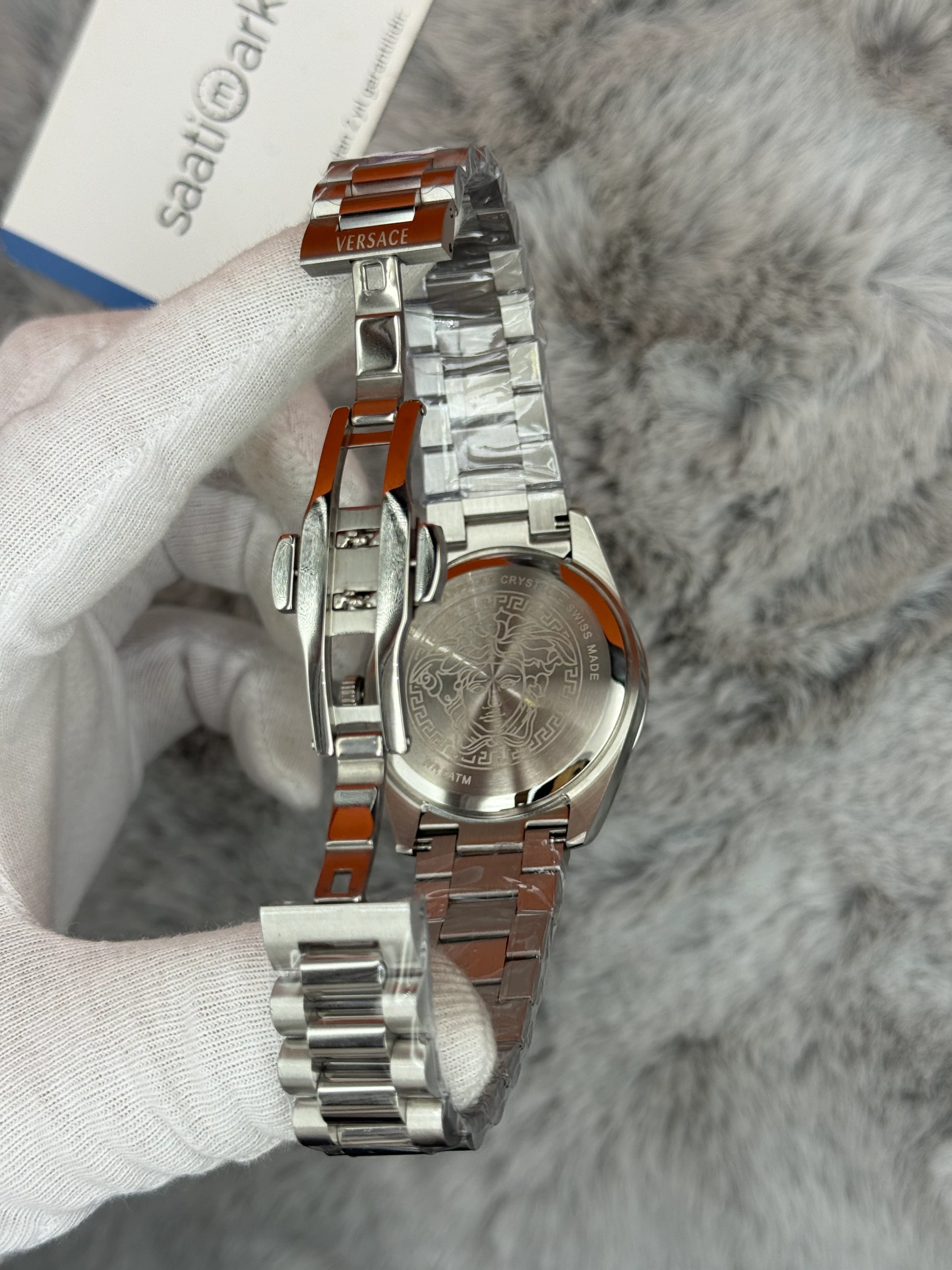 VERSACE 40MM MAVİ KADRAN SİLVER KASA KORDON ERKEK KOL SAATİ