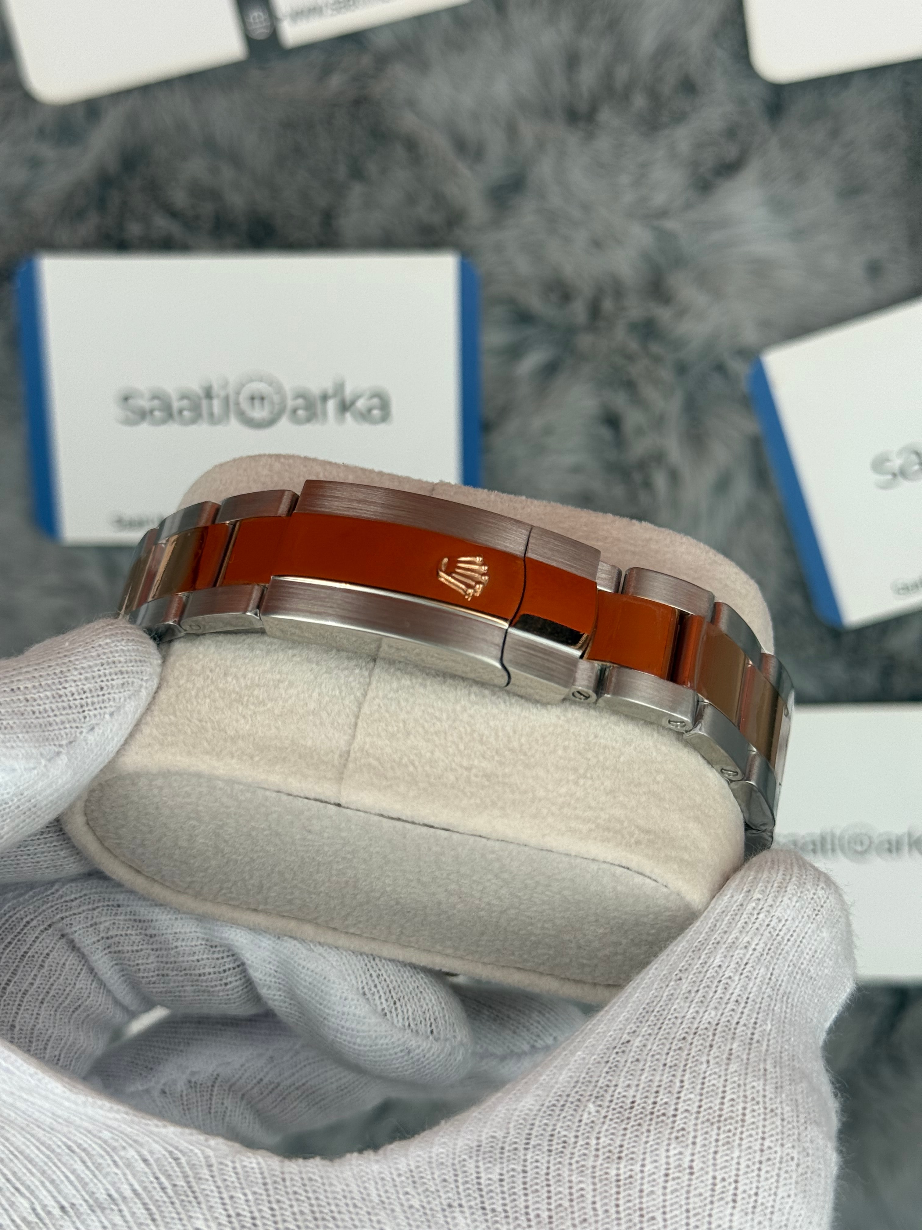 ROLEX Datejust 36mm gri kardan silver kasa rose silver oyster kordon 