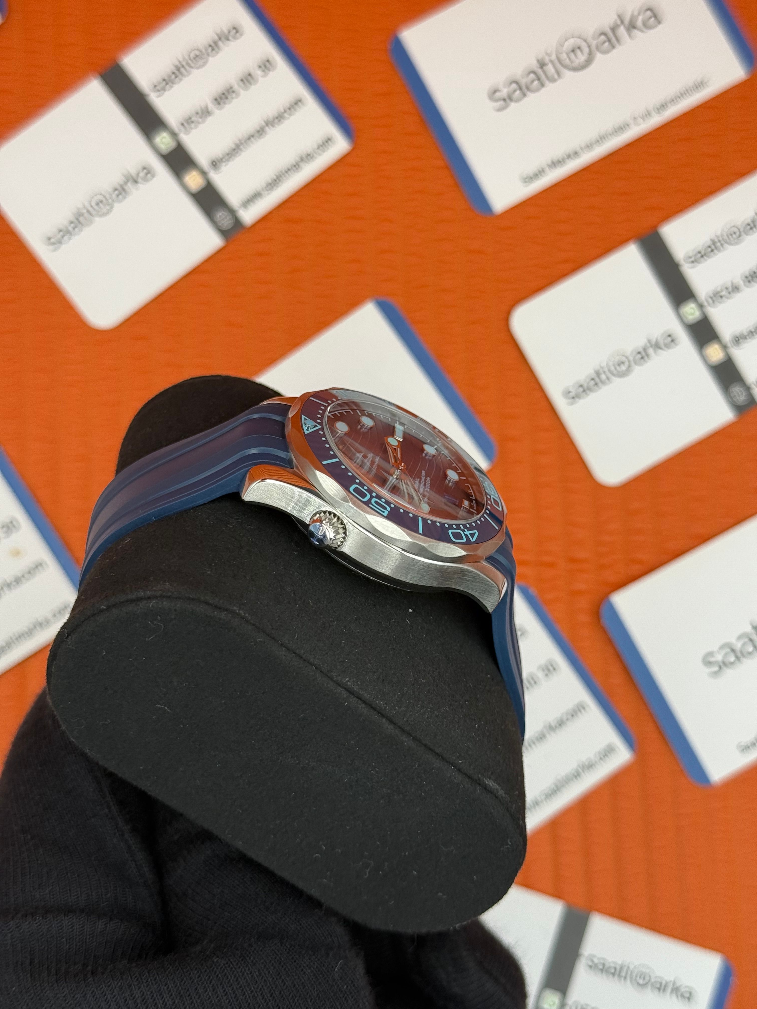 OMEGA SEAMASTER CHRONMETER KAUÇUK LACİVERT KORDON 300M