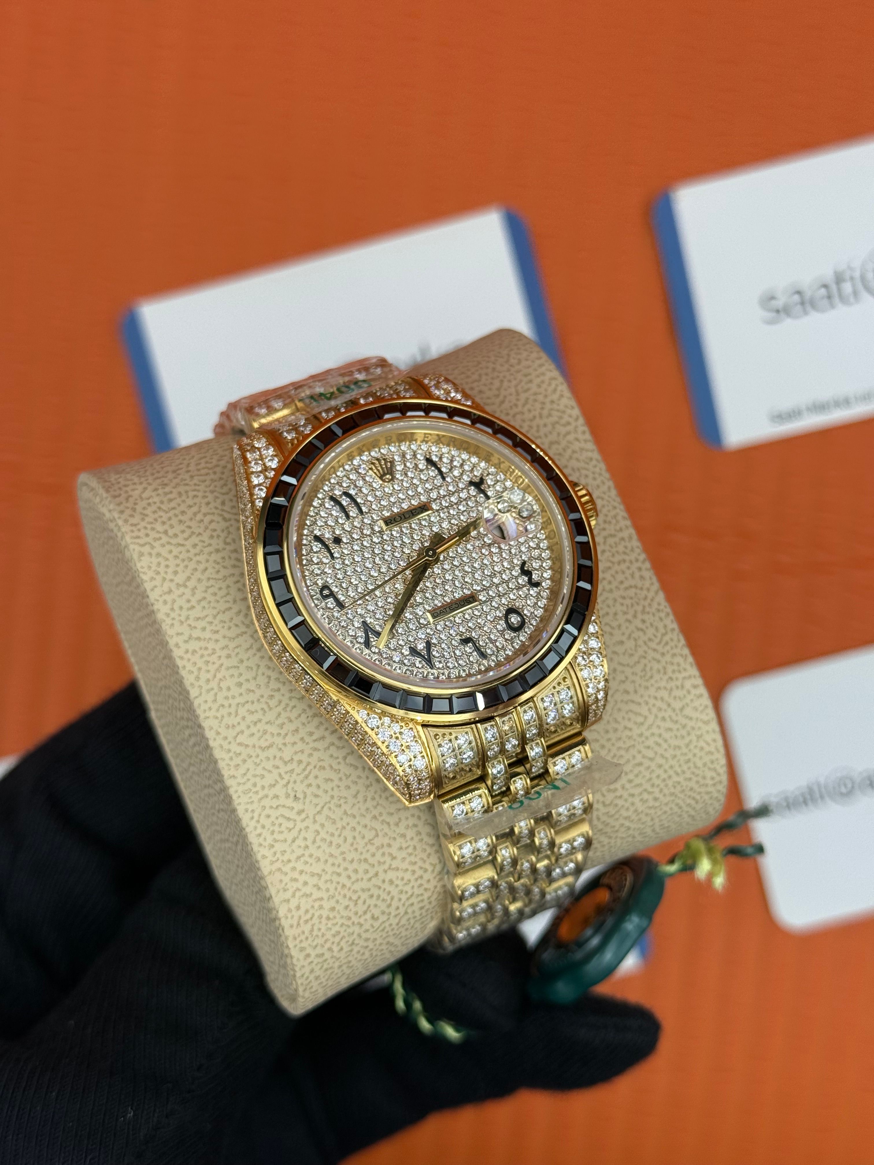 ROLEX Datejust arabic dial full diamond 41mm gold