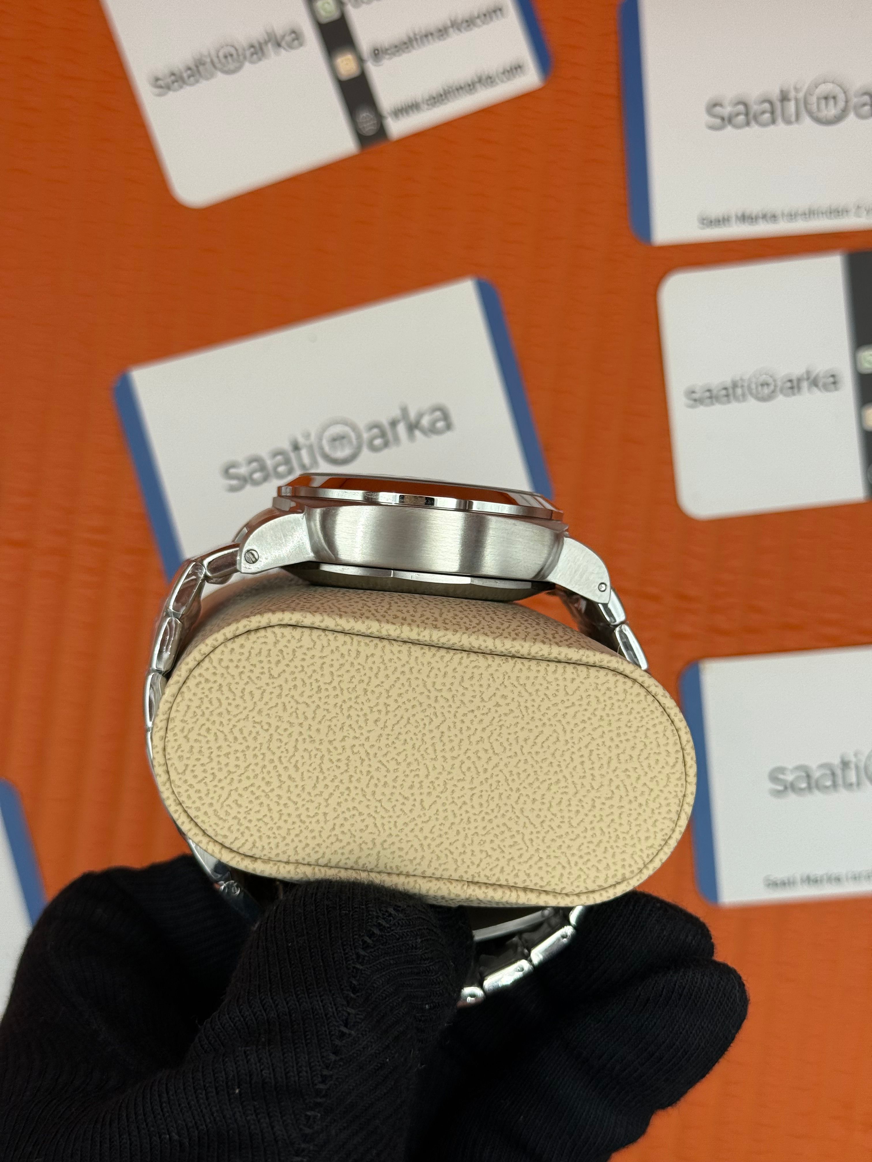PANERAI luminor silver kasa kordo  siyah kadran sarı index 