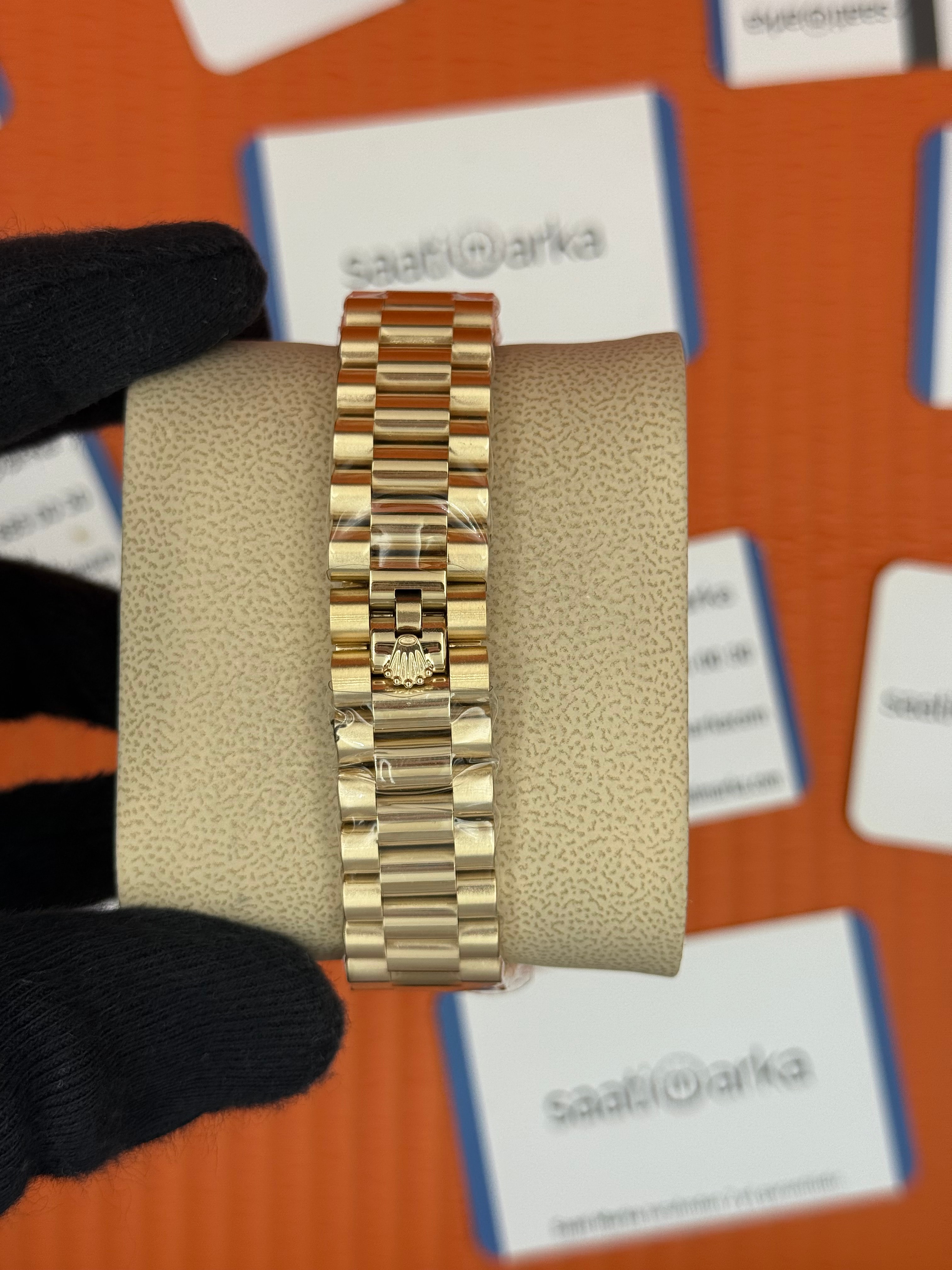 ROELX day date 36mm roma rakamlı beyaz kadran president kordon