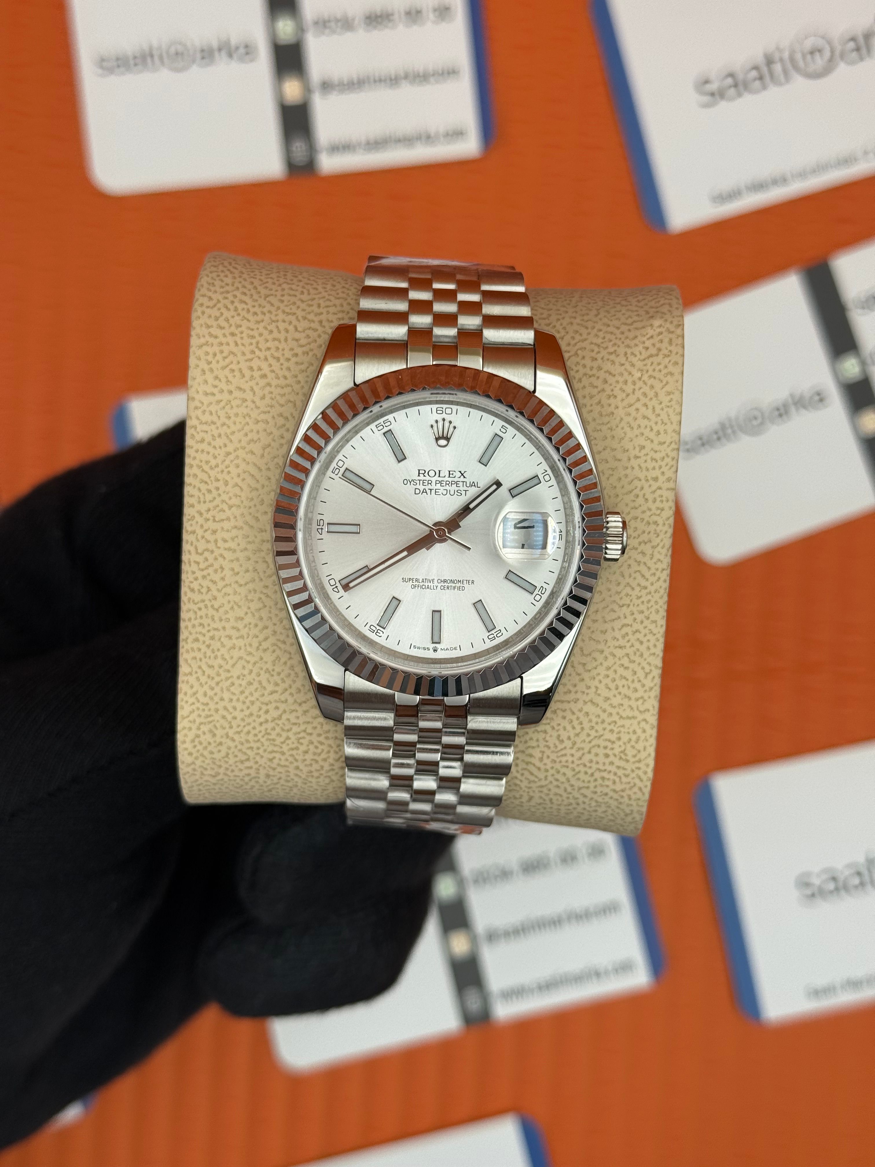 ROLEX Datejust white dial silver jubilee kodon