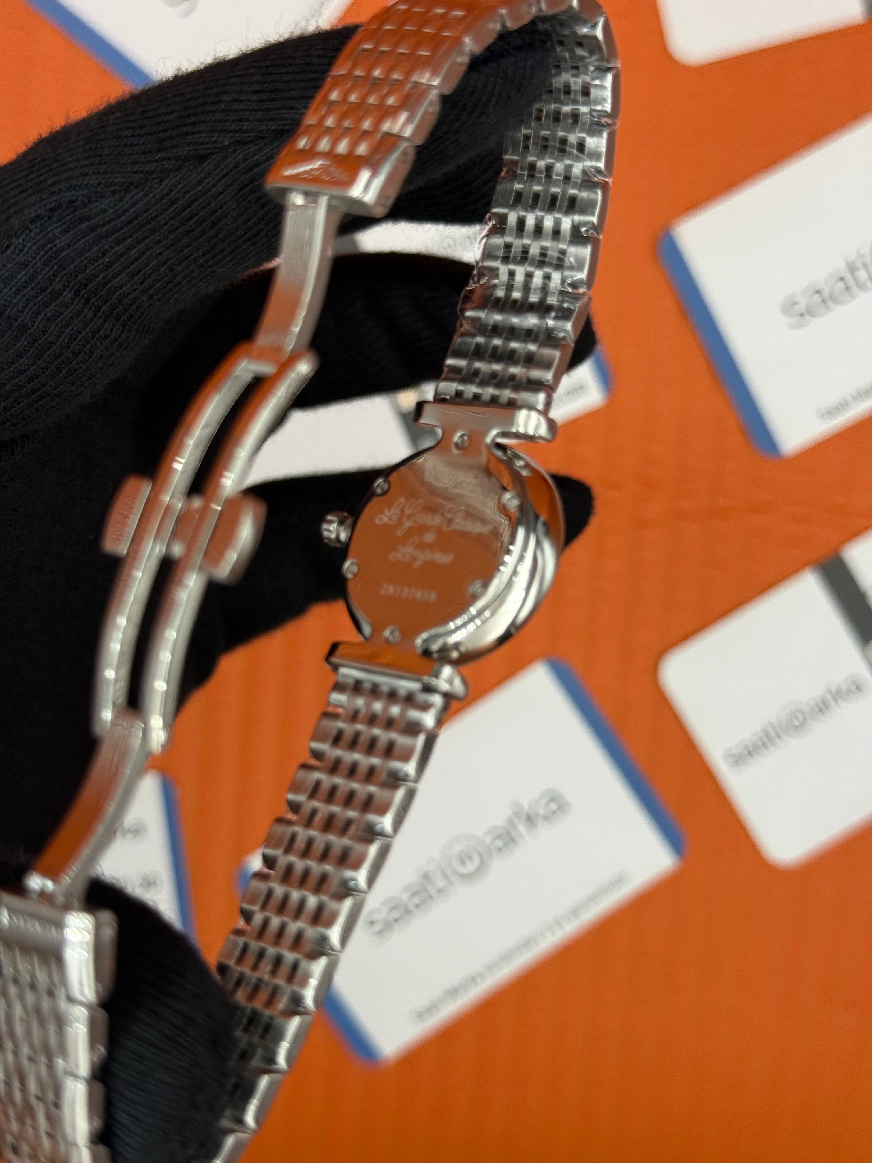 LONGINES L42094116 beyaz baget taşlı kadran silver kasa kordon
