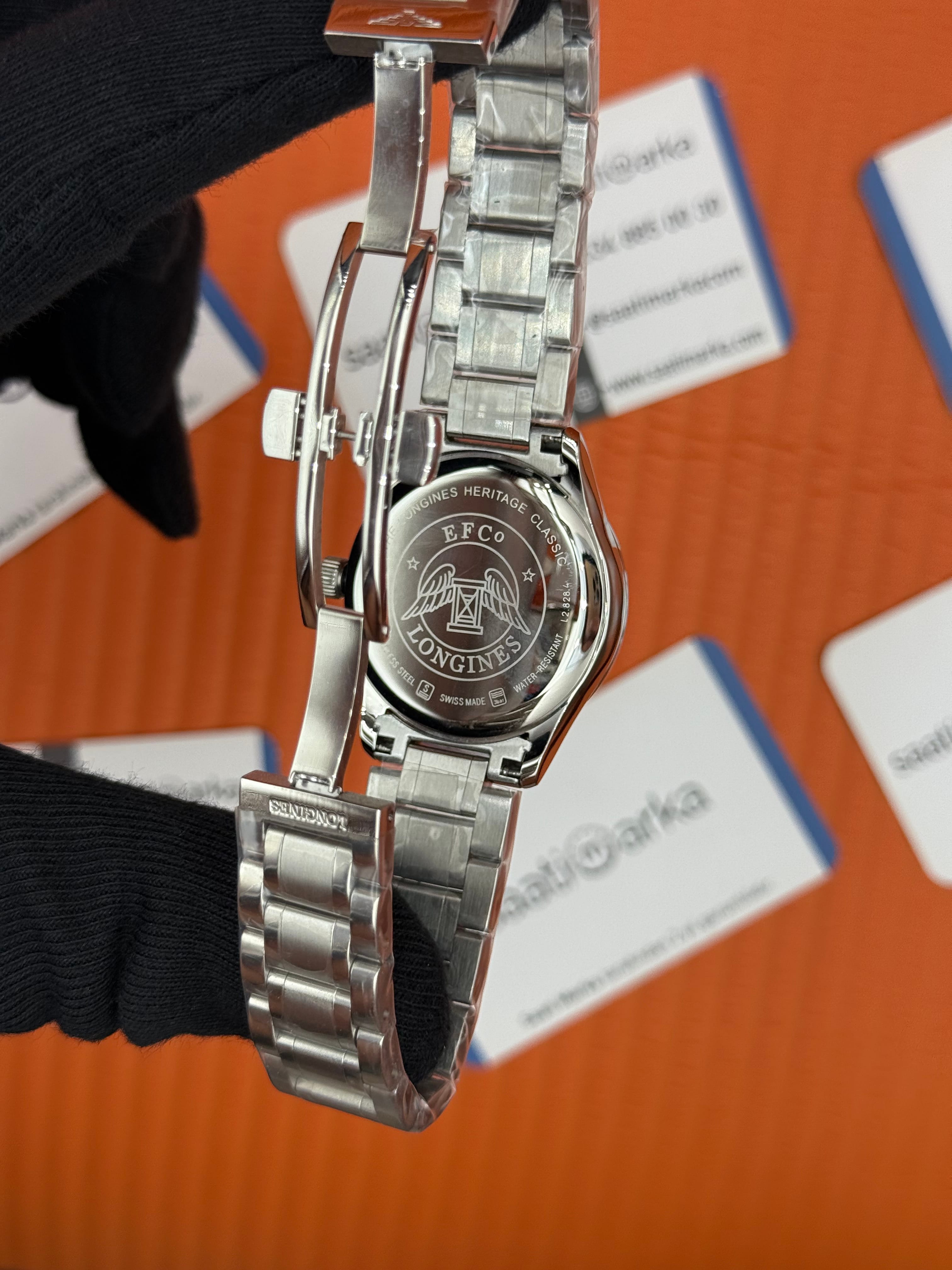 LONGINES beyaz kadran silver kasak kordon 34mm
