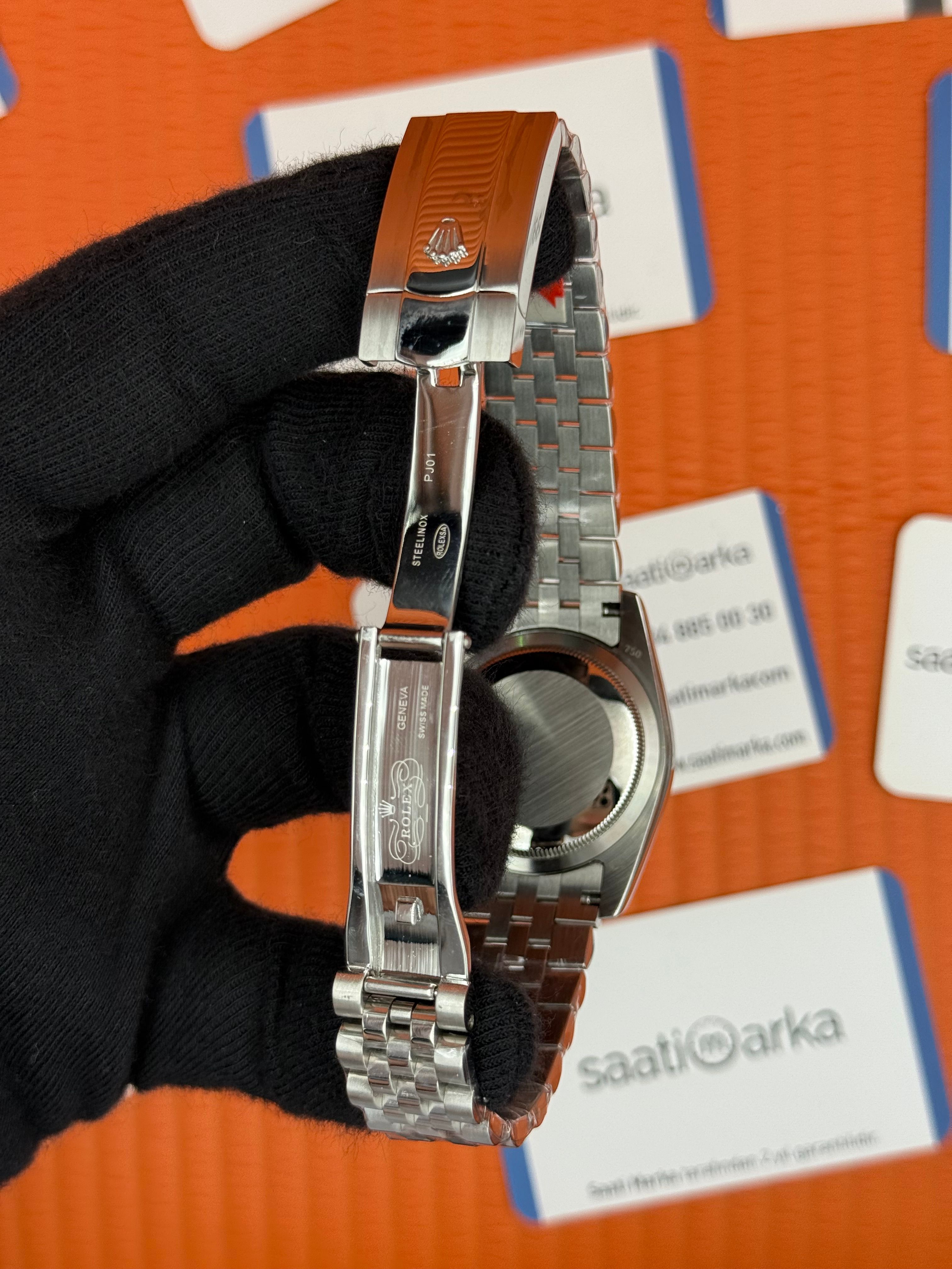 ROLEX datejust 36mm mavi baget taşlı kadran jubilee kordon