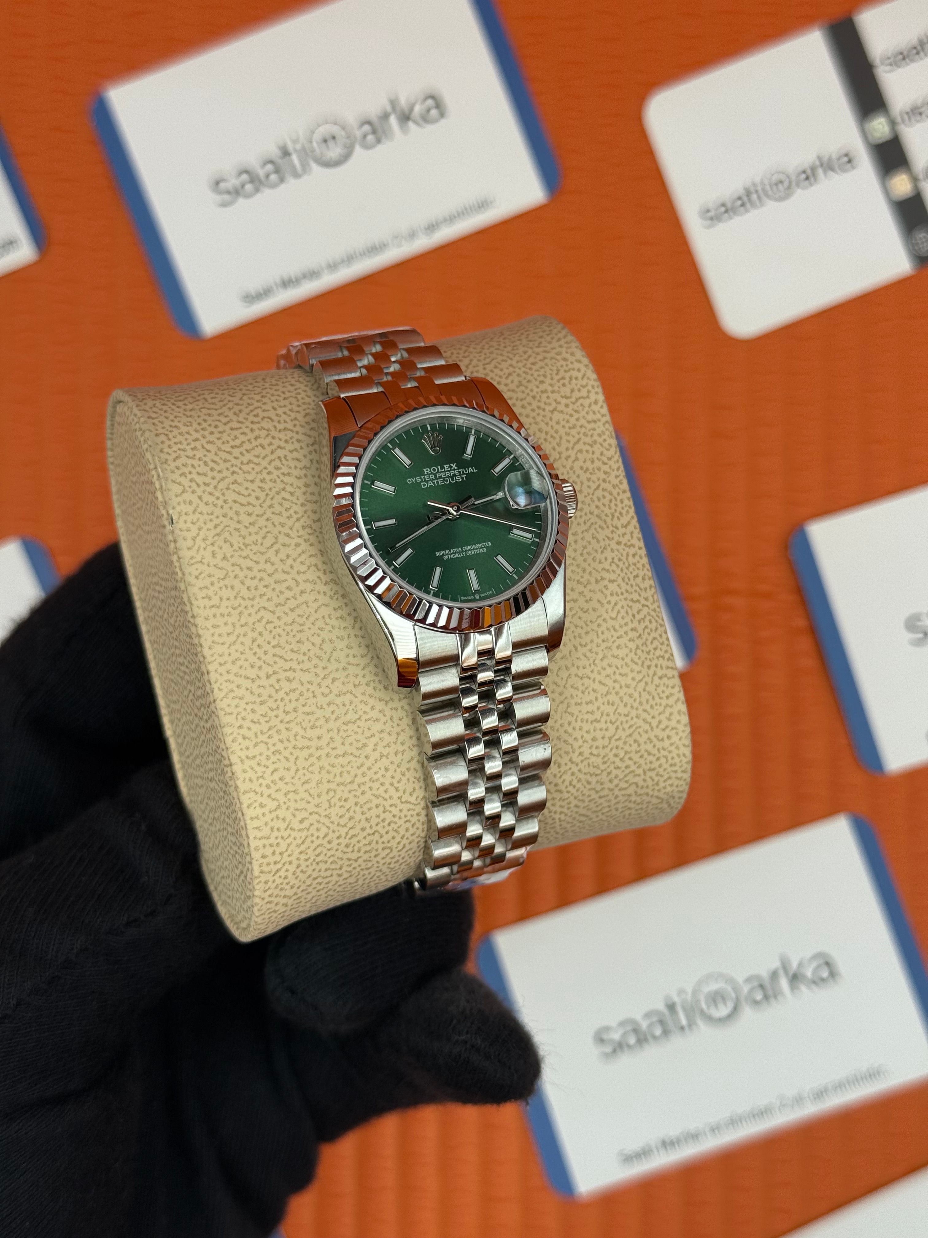 ROLEX datejust 31mm yeşil kadran silver jubilee kordon