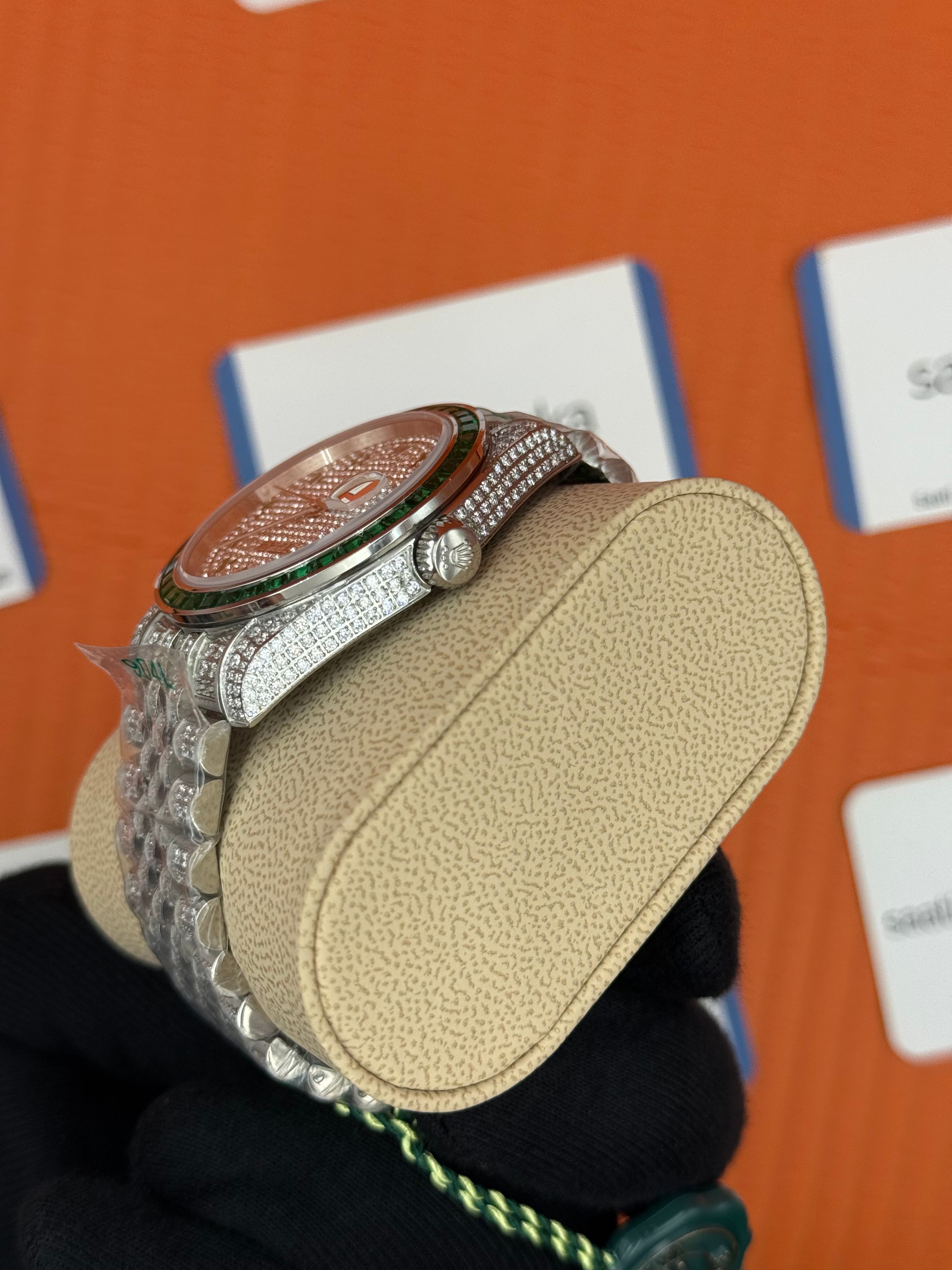 ROLEX Datejust arabic dial full diamond 41mm silver