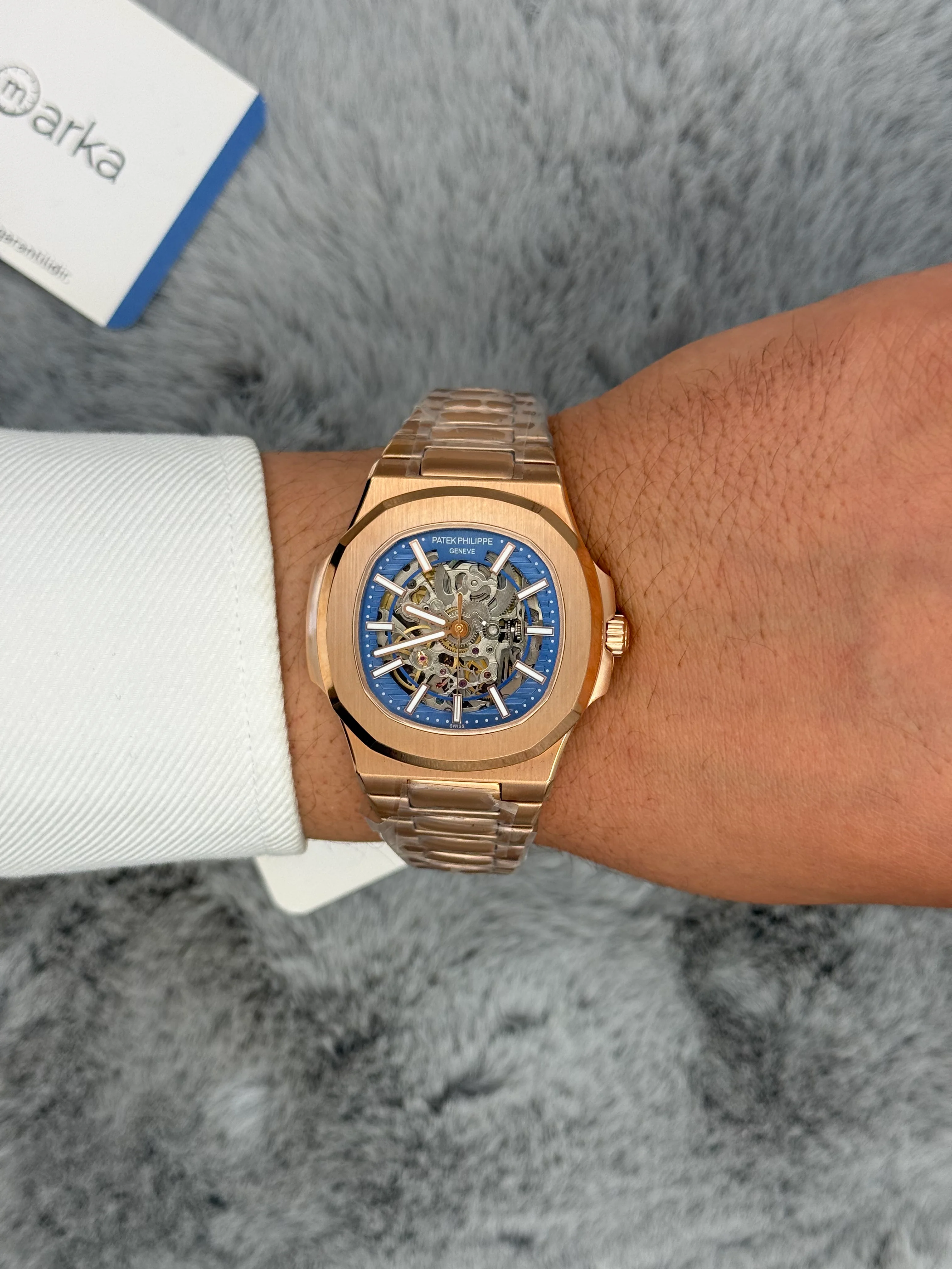 PATEK PHILIPPE MAVİ SKELETON KADRAN ROSE KASA-KORDON