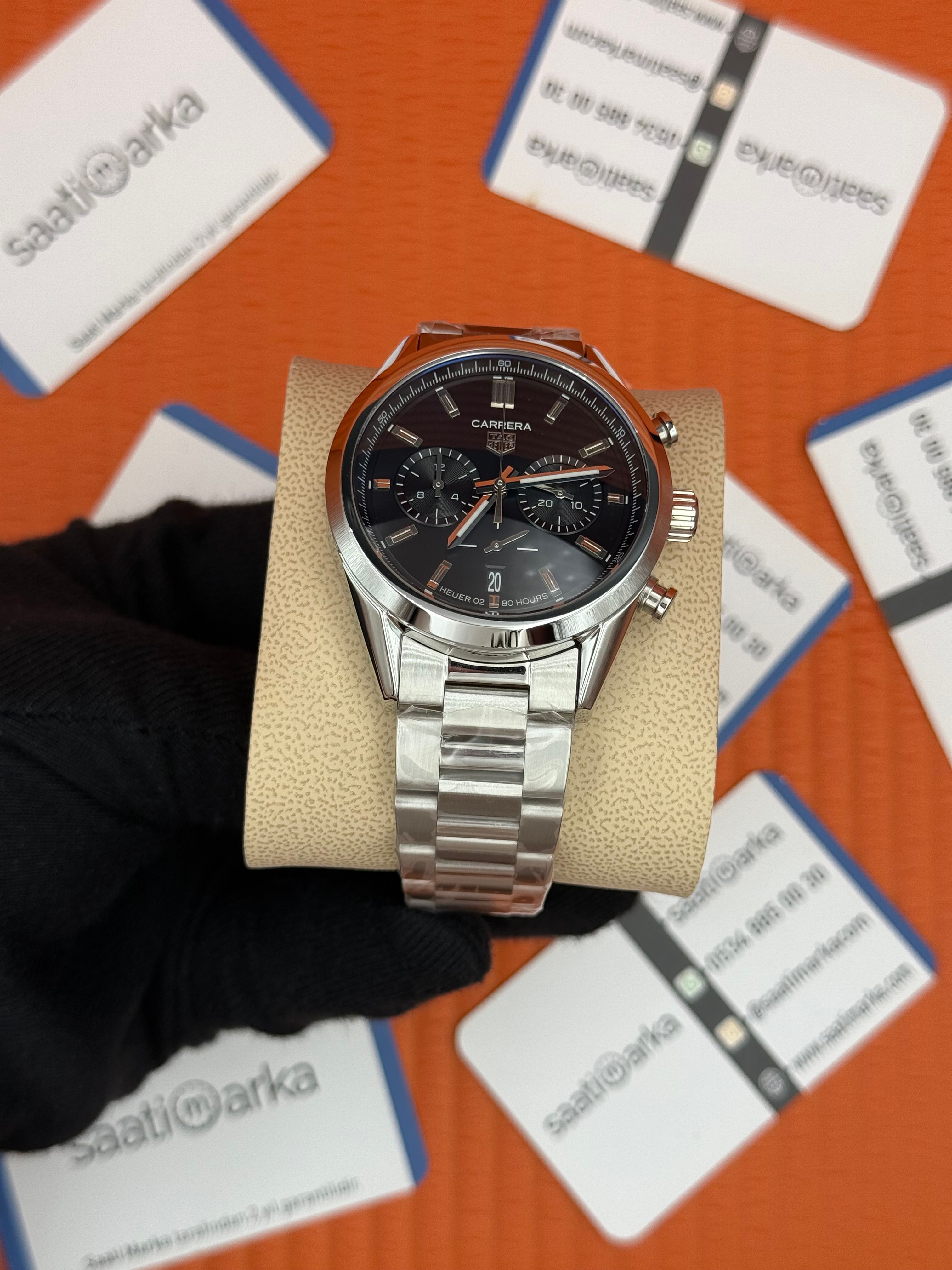 TAGHEUER CARRERA SİYAH KORDON ÇELİK KASA KORDON 