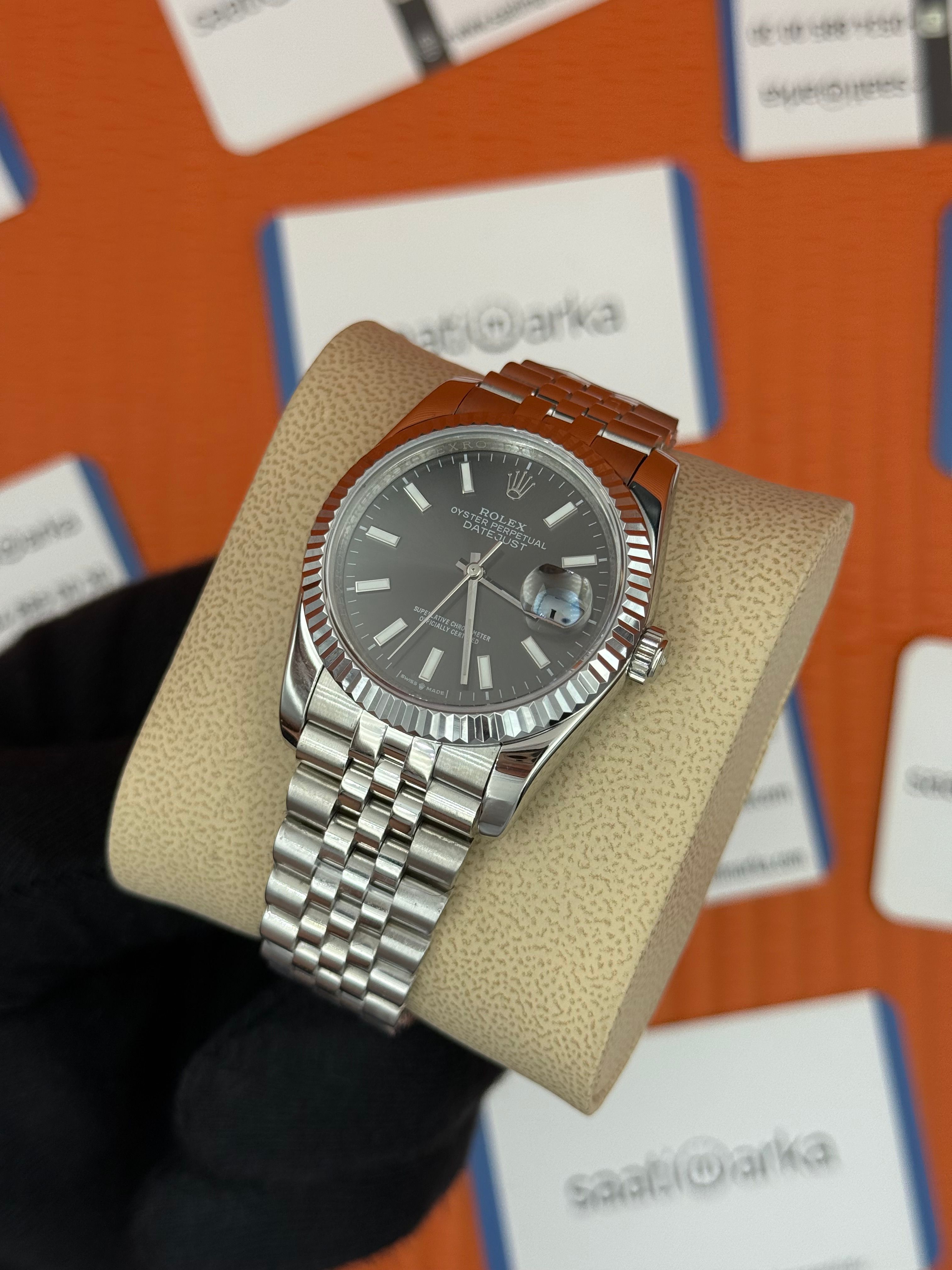 ROLEX datejust 36mm gri kadran silver jubilee kordon