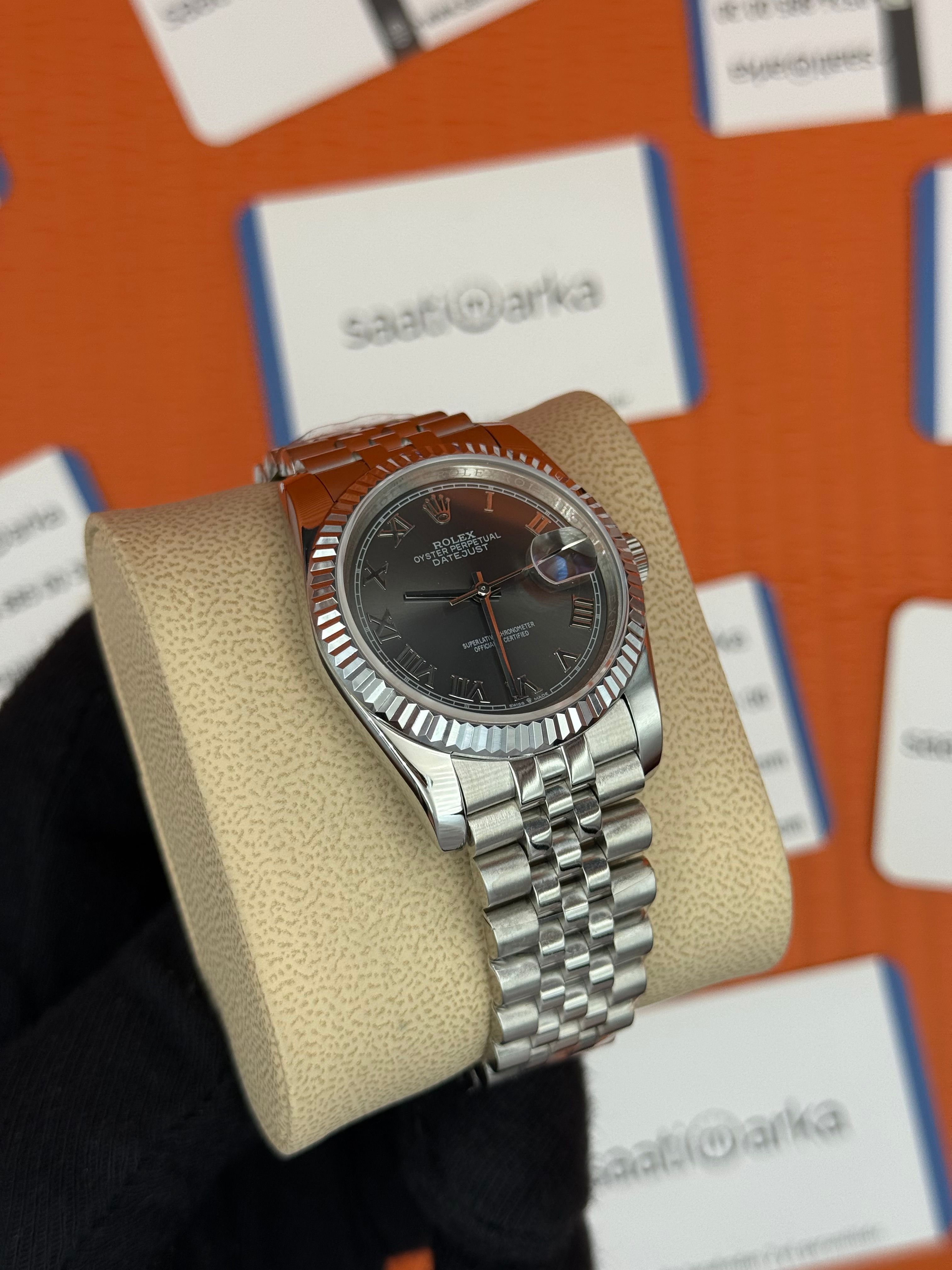 ROLEX datejust 36mm gri kadran silver jubilee kordon