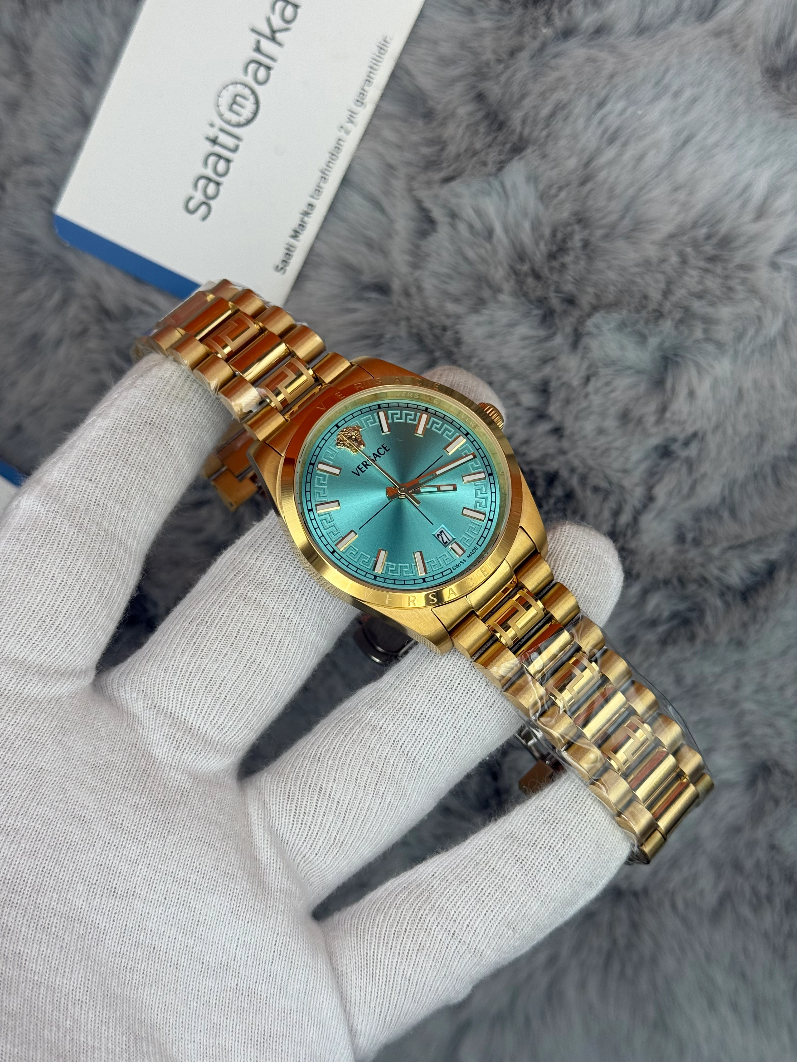 ROLEX 40MM TURKUAZ KADRAN GOLD KASA KORDON ERKEK KOL SAATİ