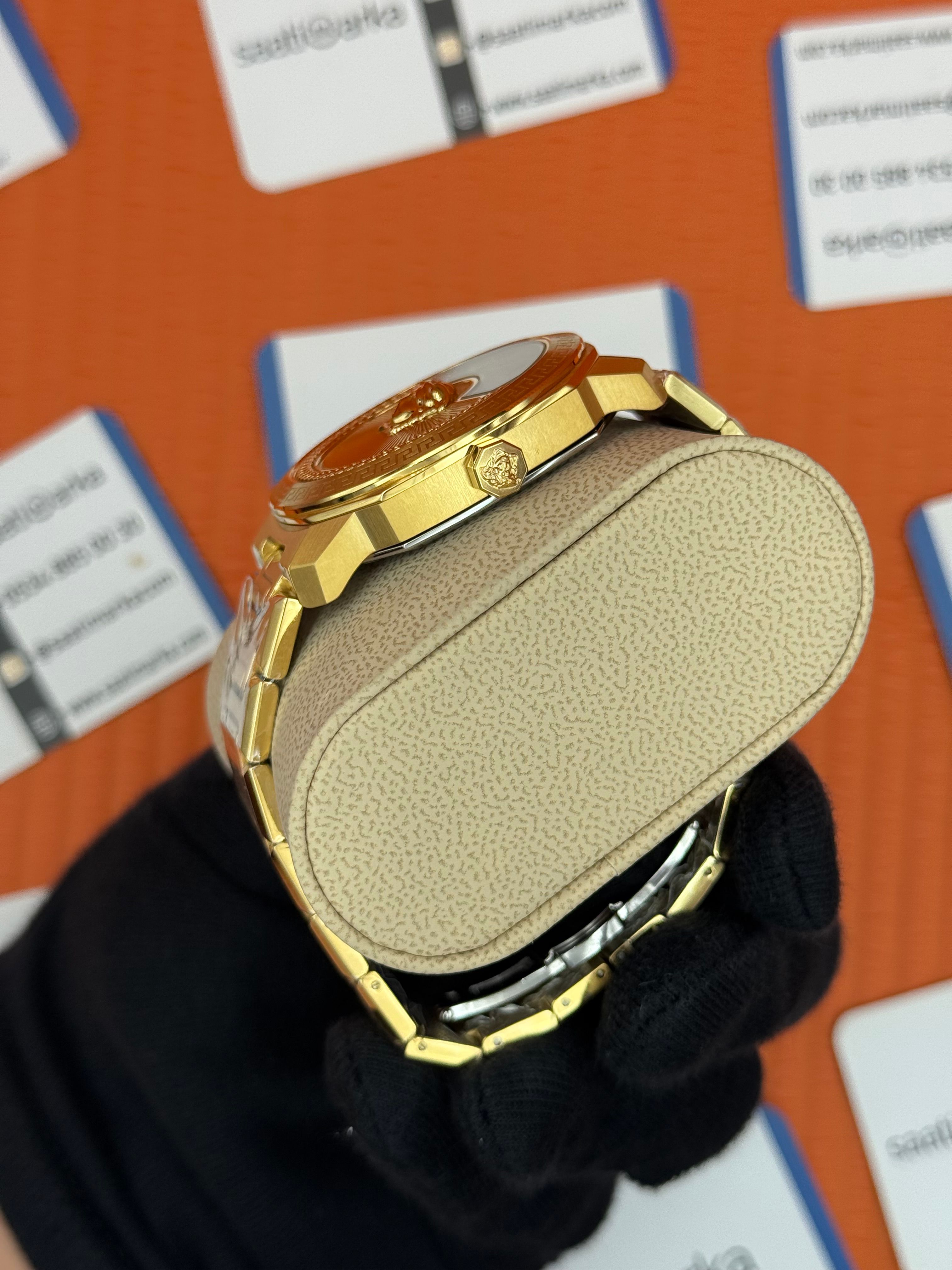 VERSACE ERKEK KOL SAATİ FULL GOLD 