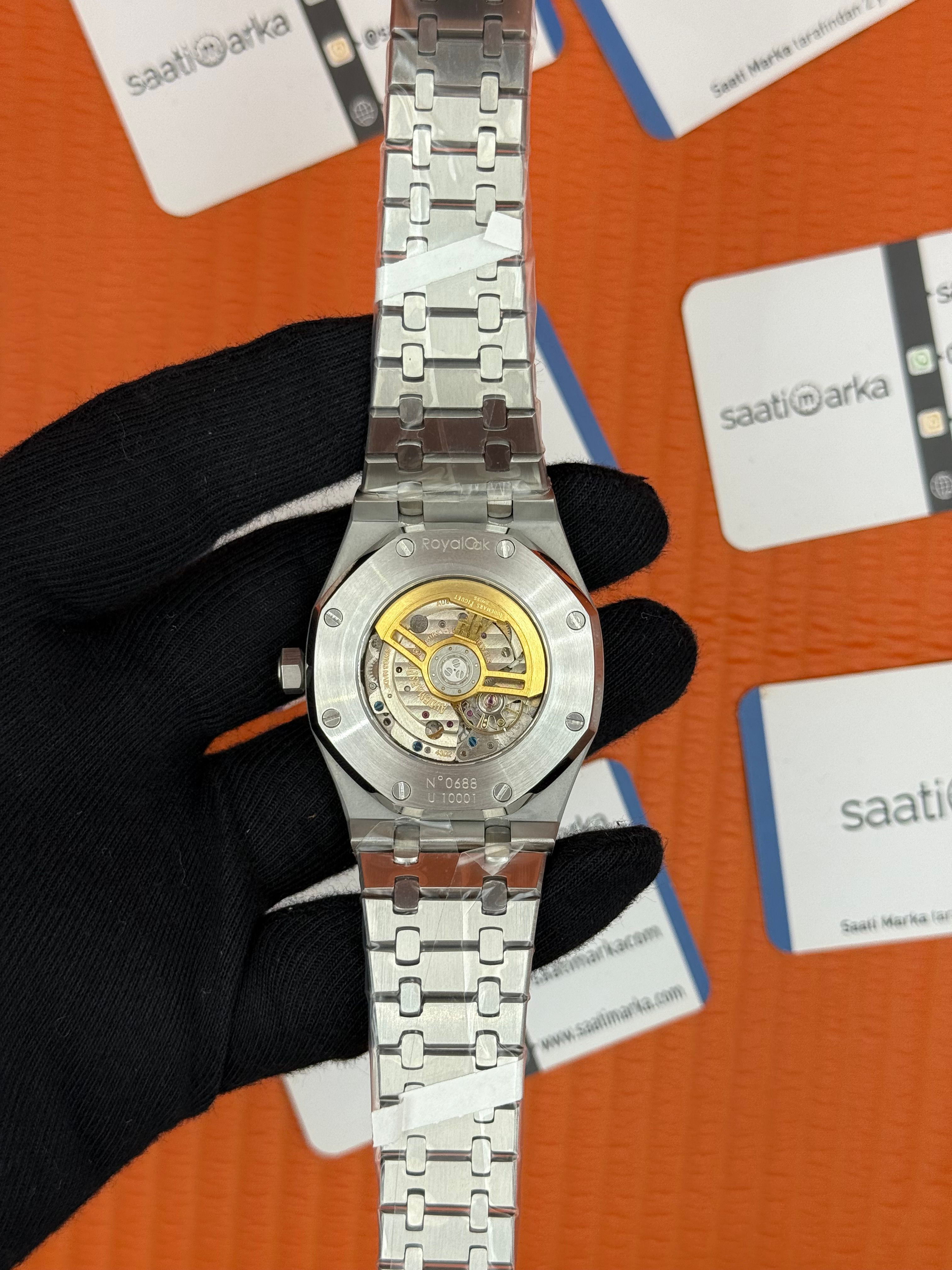 AUDEMARS PİGUET BUZ MAVİSİ KADRAN SİLVER KASA KORDON AUTOMATİK MEKANİZMA 
