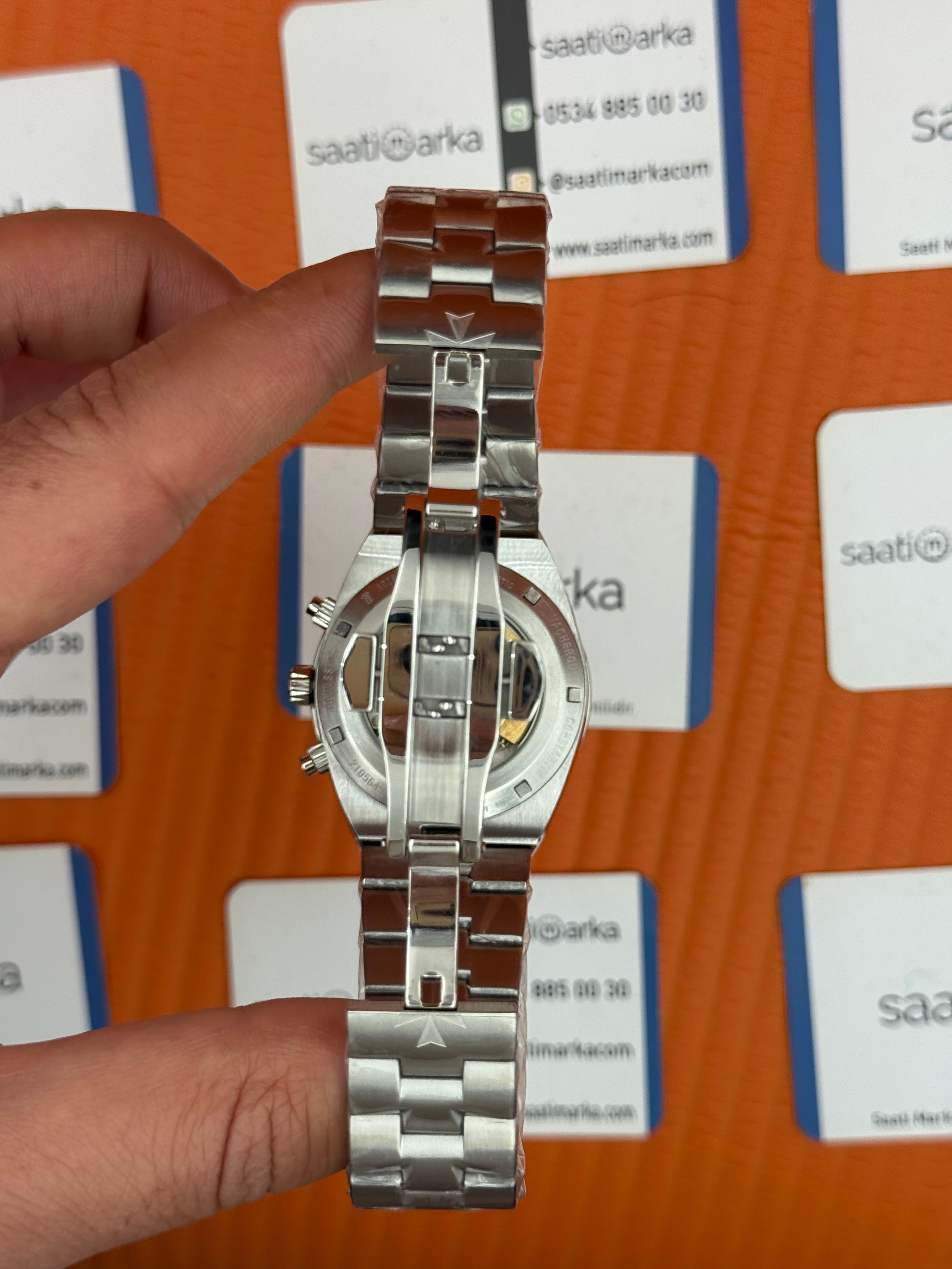 VACHERON CONSTANTIN overseas chronograph siyah kadran silver kasa kordon erkek kol saati