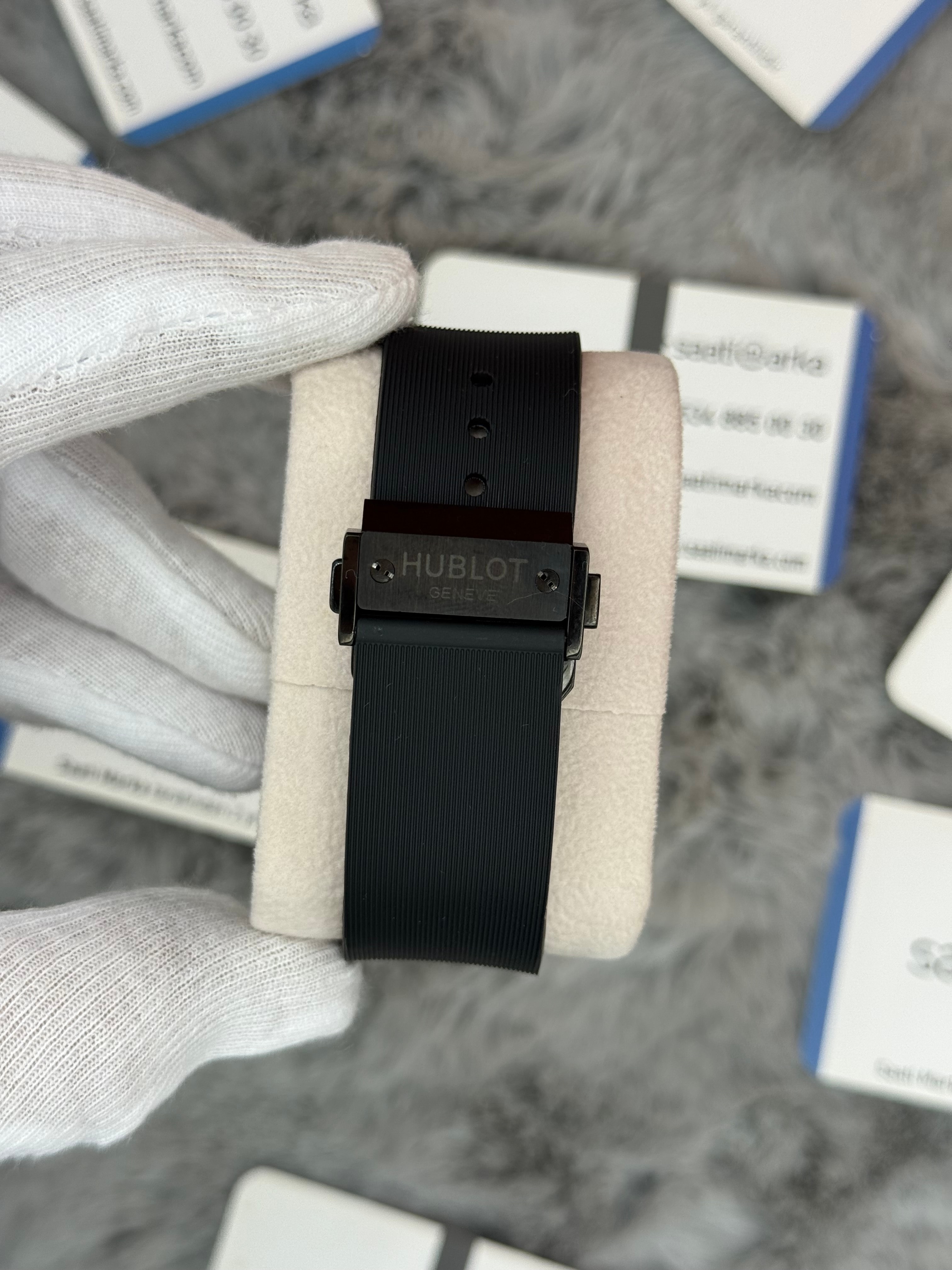 HUBLOT big bang tourbillon 41mm siyah kasa siyah kauçuk kordon erkek kol saati