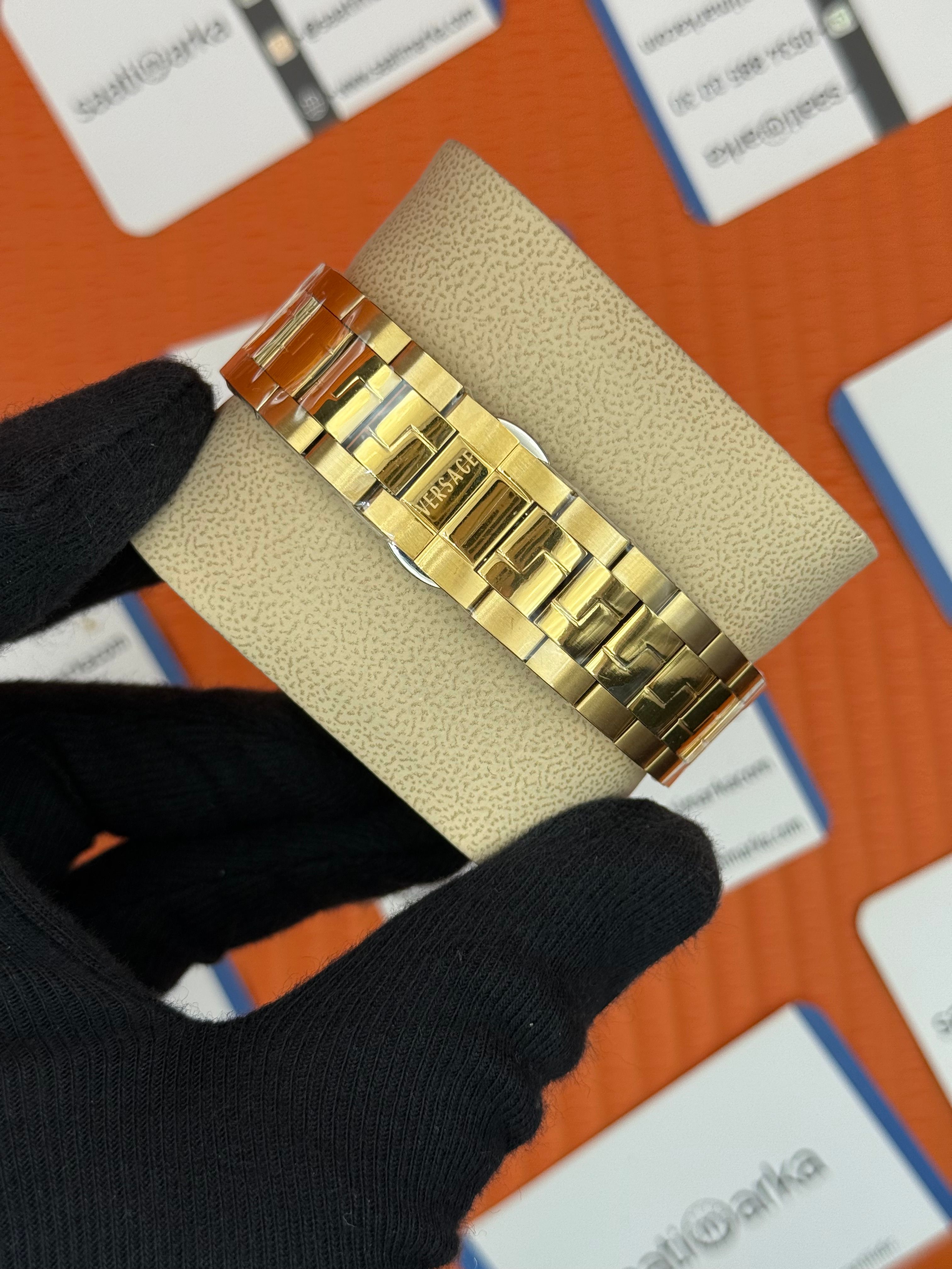 VERSACE ERKEK KOL SAATİ FULL GOLD  OYSTER KORDON 
