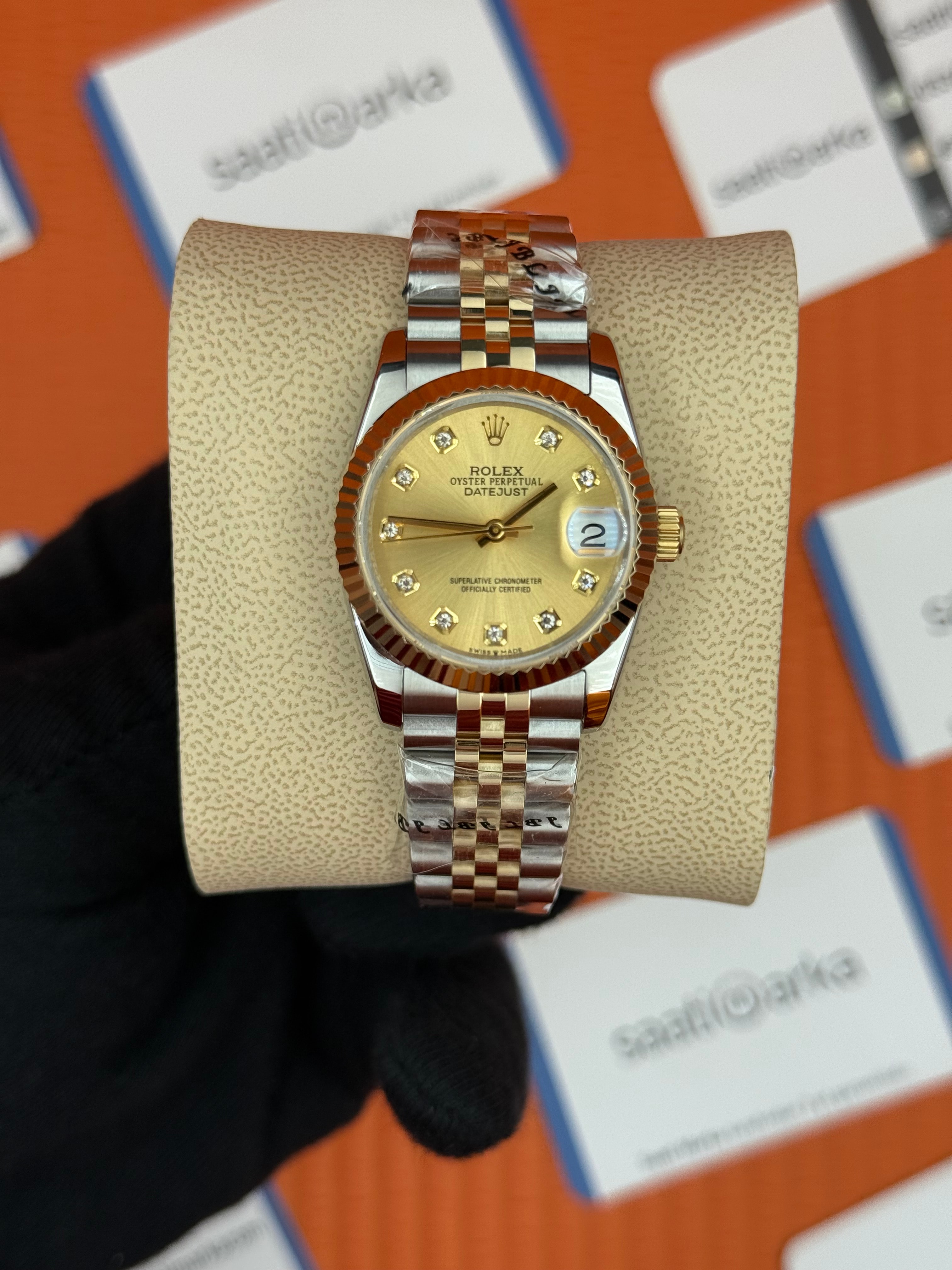 ROELX datejust 31mm şampanya kadran gold silver jubilee kordon