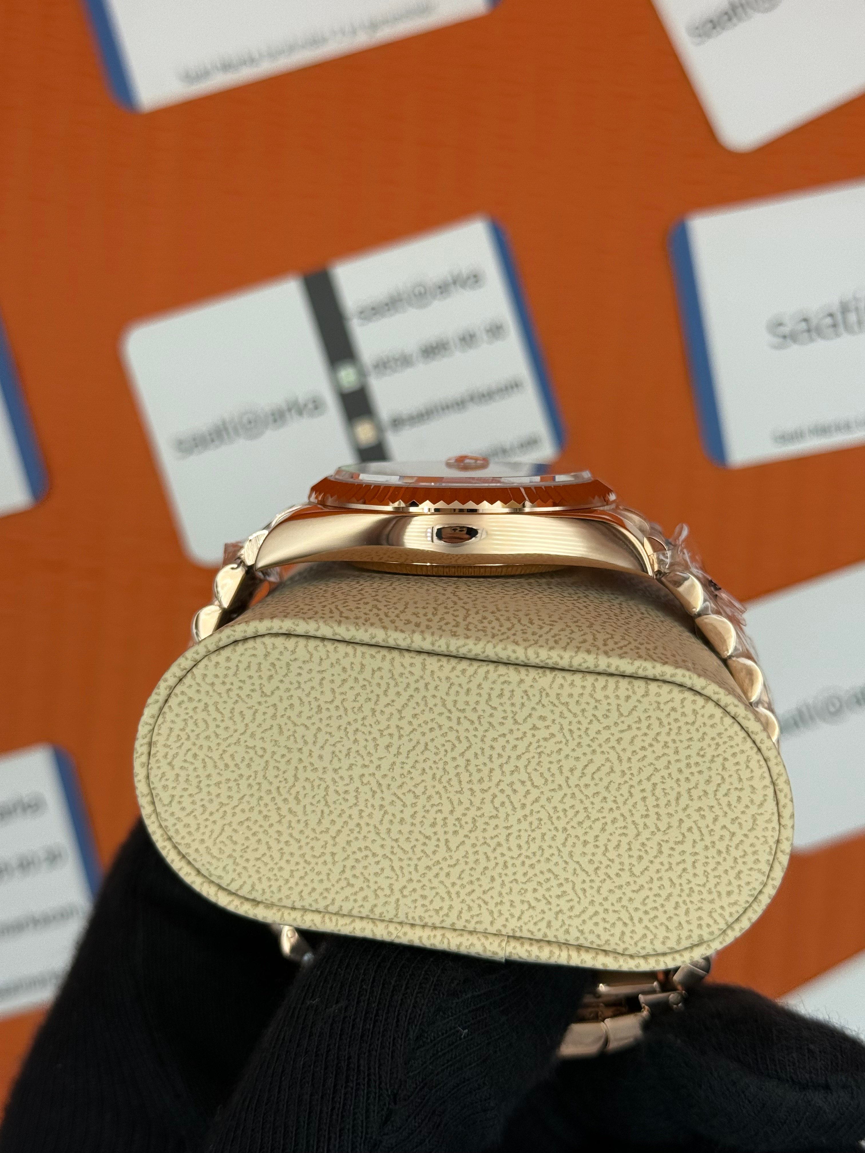 ROLEX Datejust chocolate dial rose jubilee kordon
