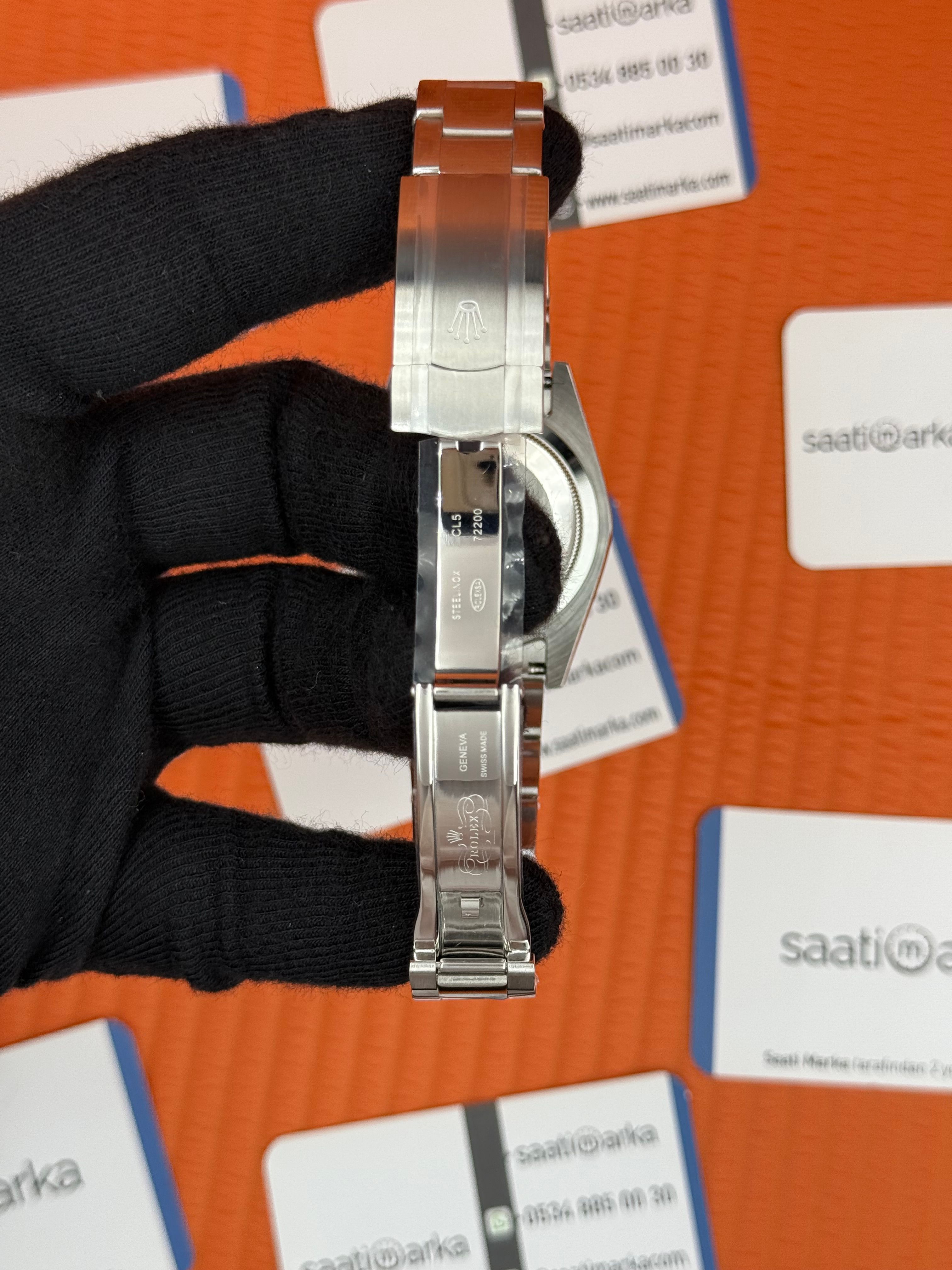 ROLEX OYSTER Perpetual blue dial silver kasa-kordon