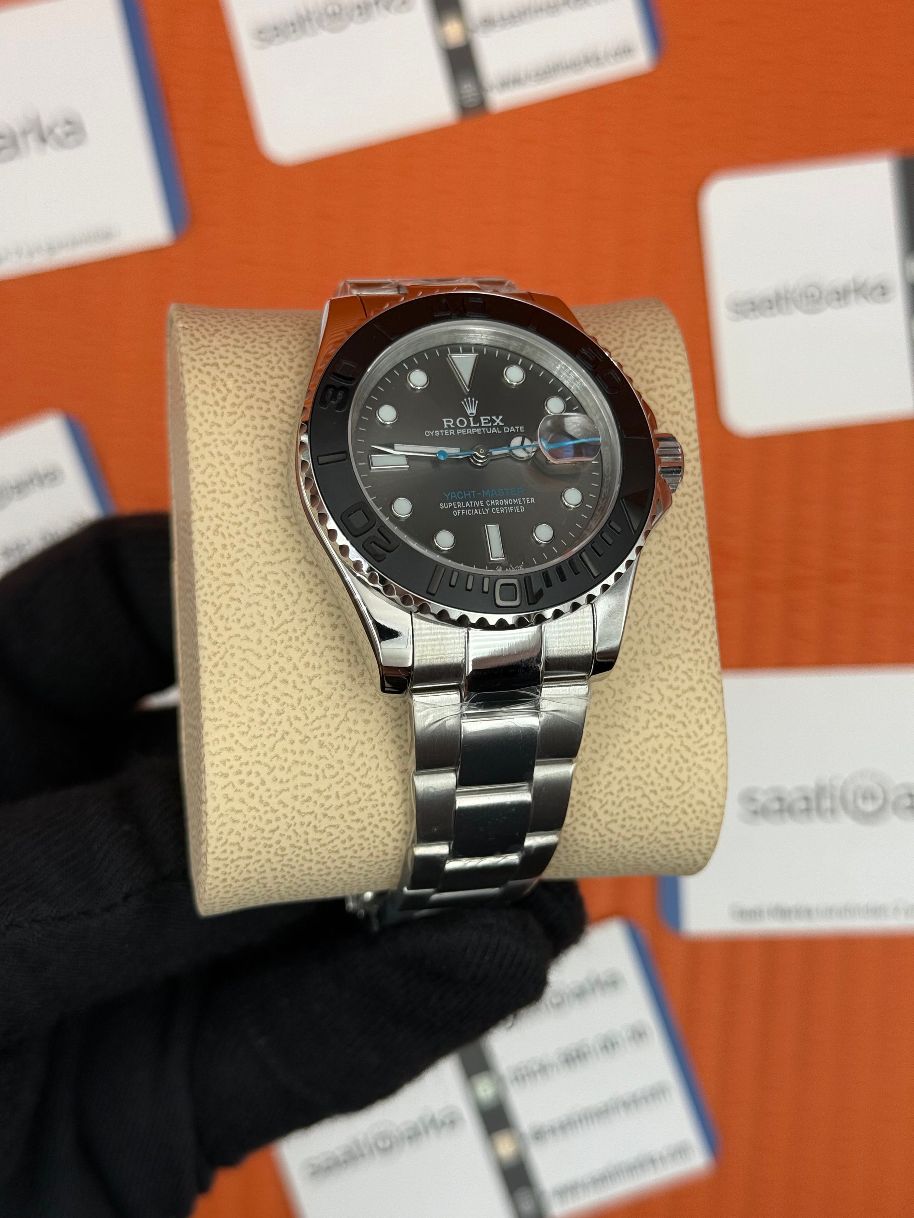 ROLEX Yacht Master oyster gray dial silver kasa-kordon