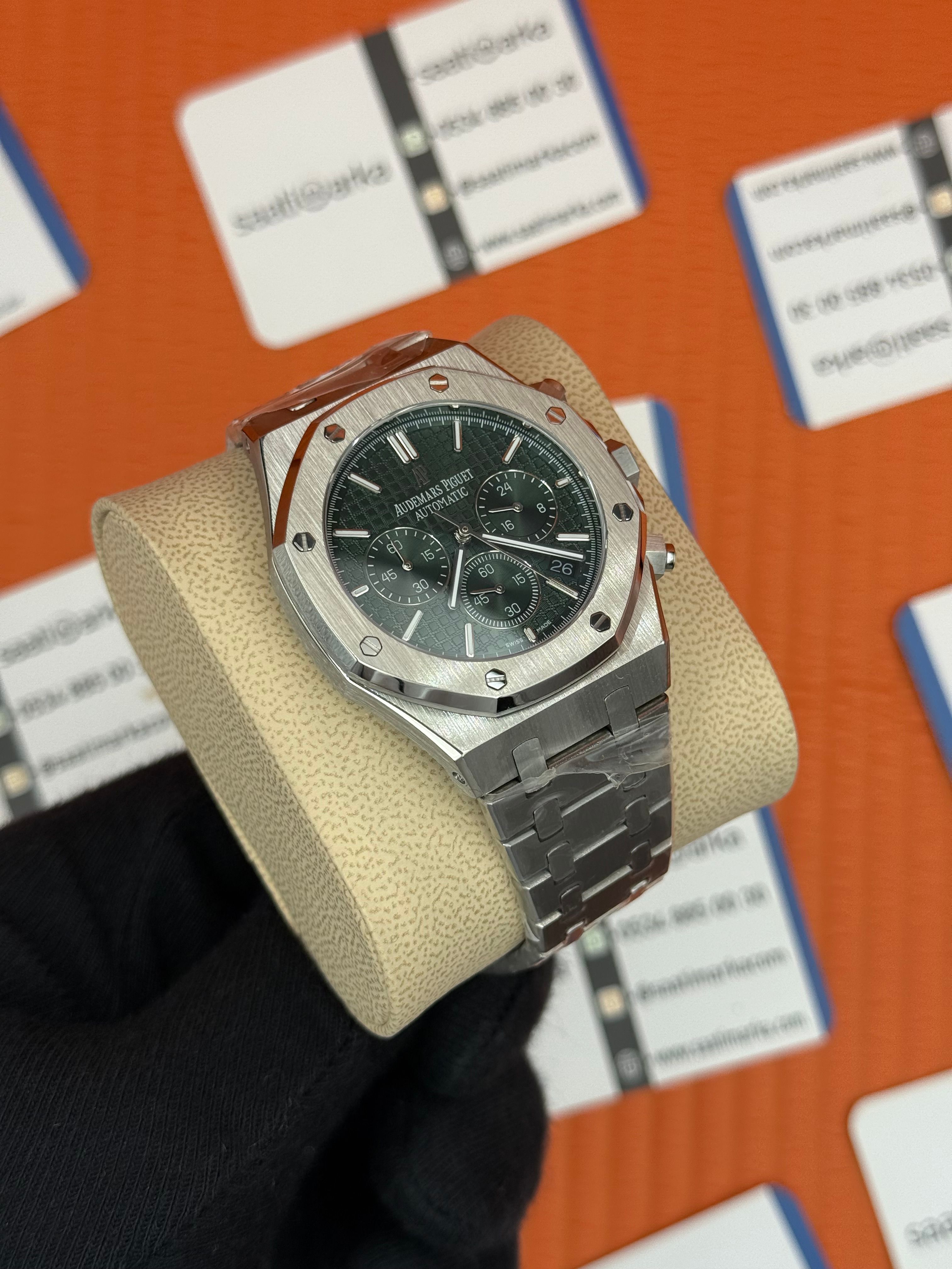 AUDEMARS PİGUET ROYAL OAK YEŞİL KADRAN SİLVER KASA-KORDON