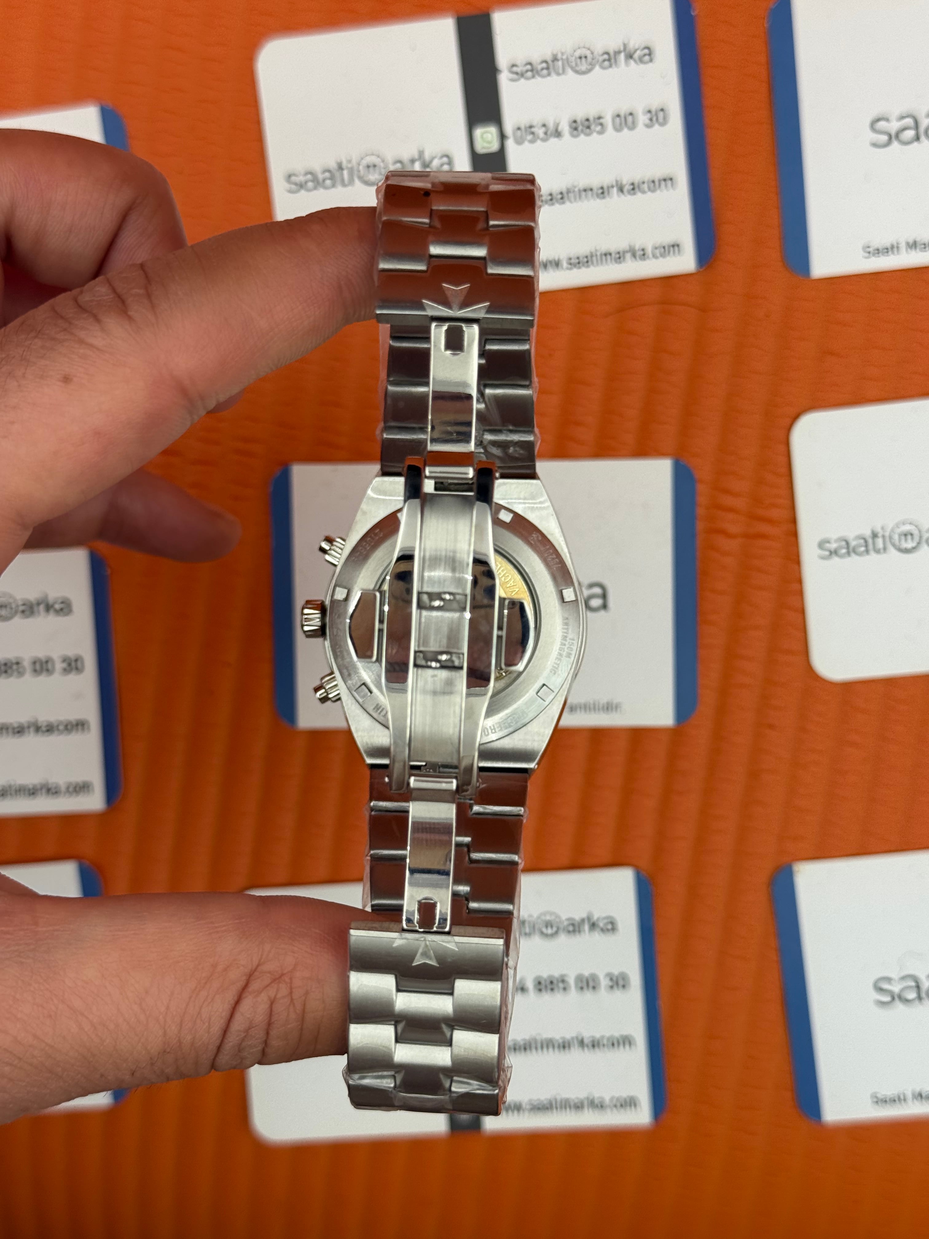 VACHERON CONSTANTIN overseas chronograph beyaz kadran silver kasa kordon erkek kol saati