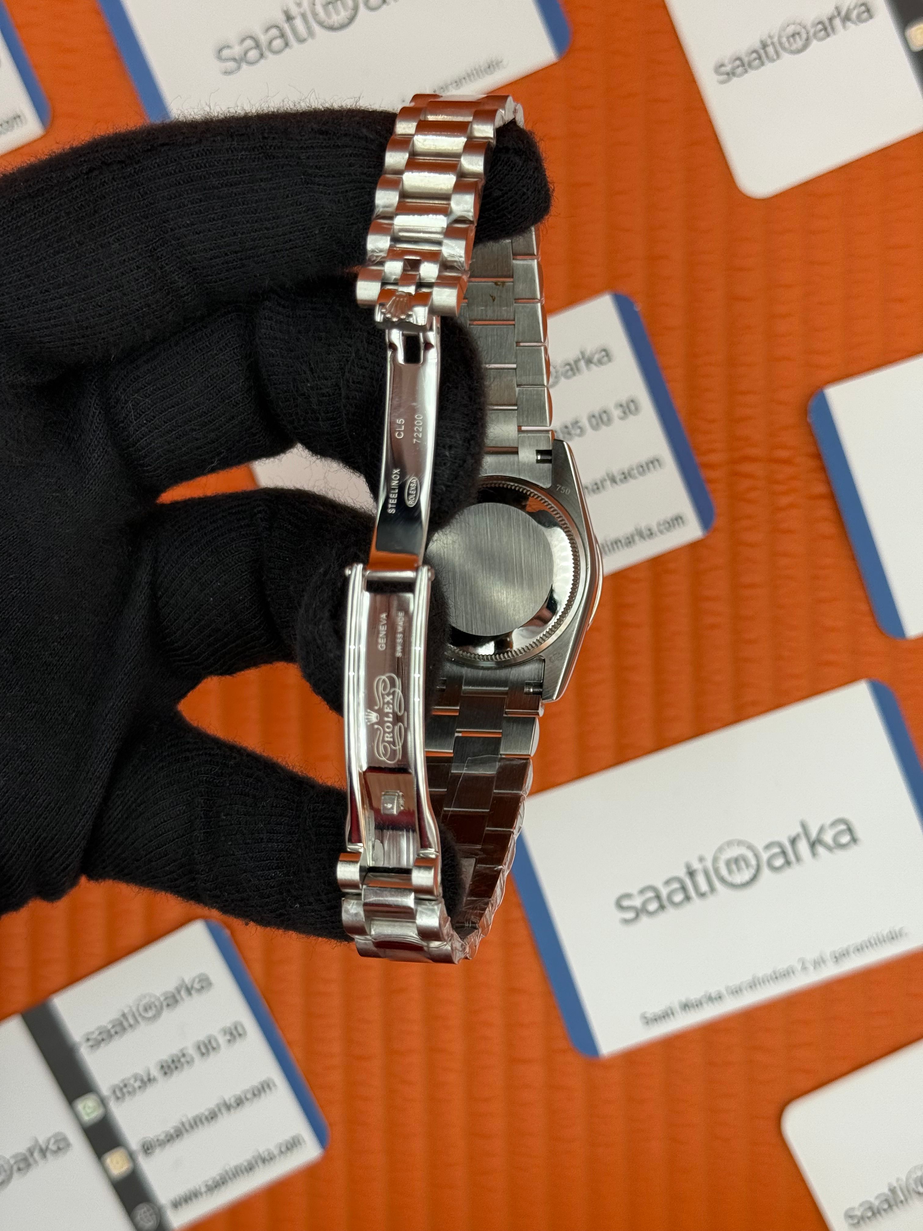 ROLEX datejust 31mm mavi roma rakamlı kadran president kordon taşlı bezel 