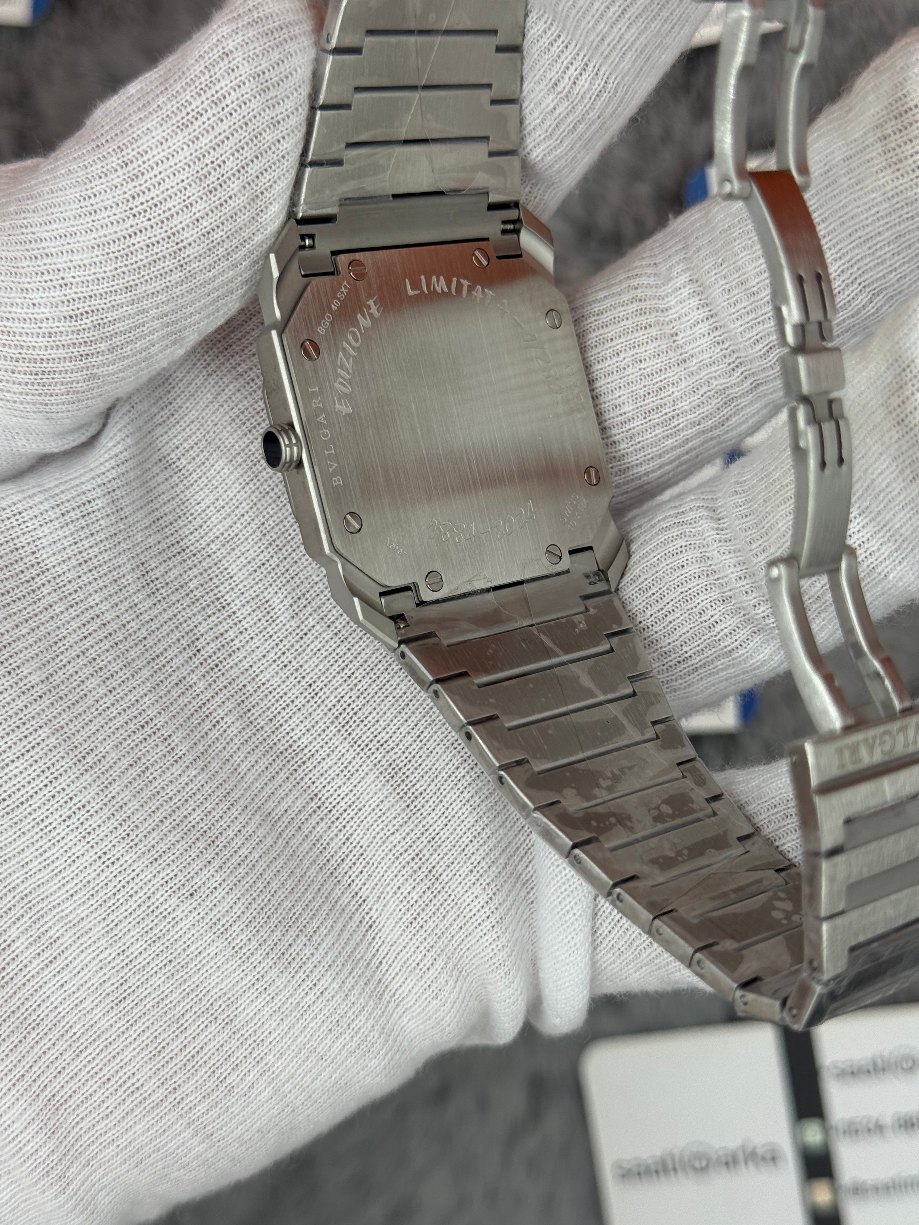 BVLGARİ octo 40mm mavi kadran silver kasa kordon erkek kol saati